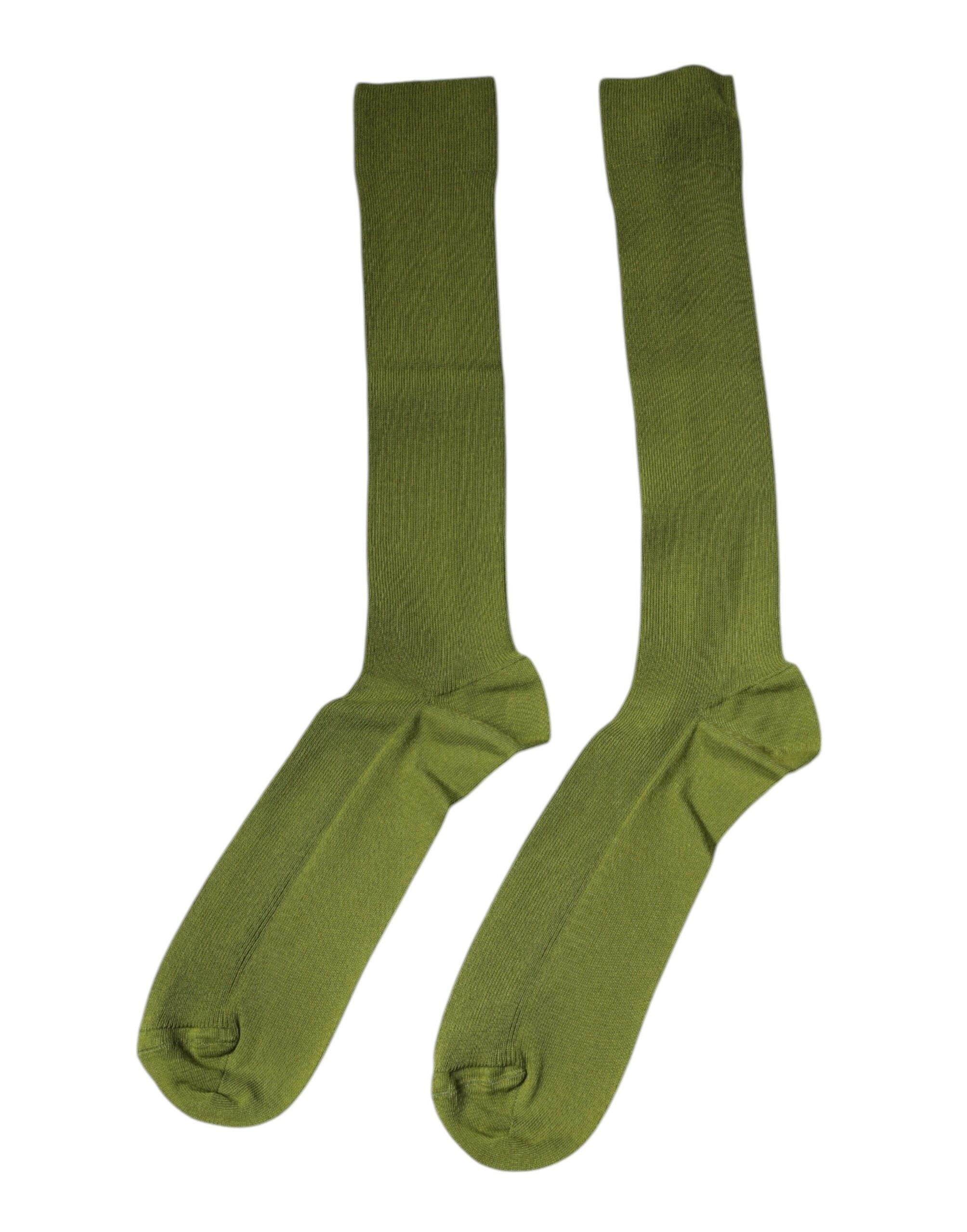 Dolce & Gabbana – Wadensocken aus grüner Baumwolle mit Logo