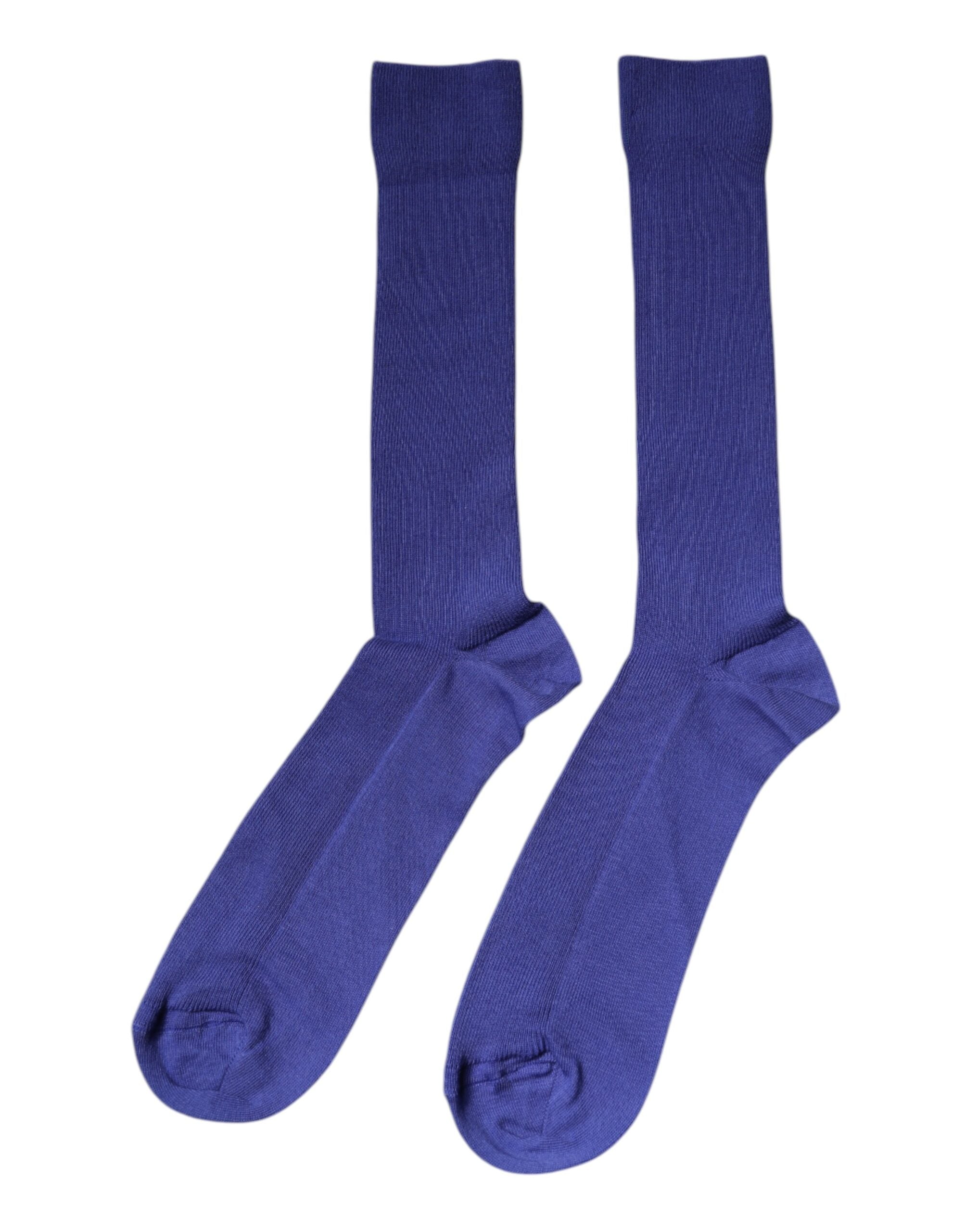 Dolce & Gabbana – Wadensocken aus violetter Baumwolle mit Logo