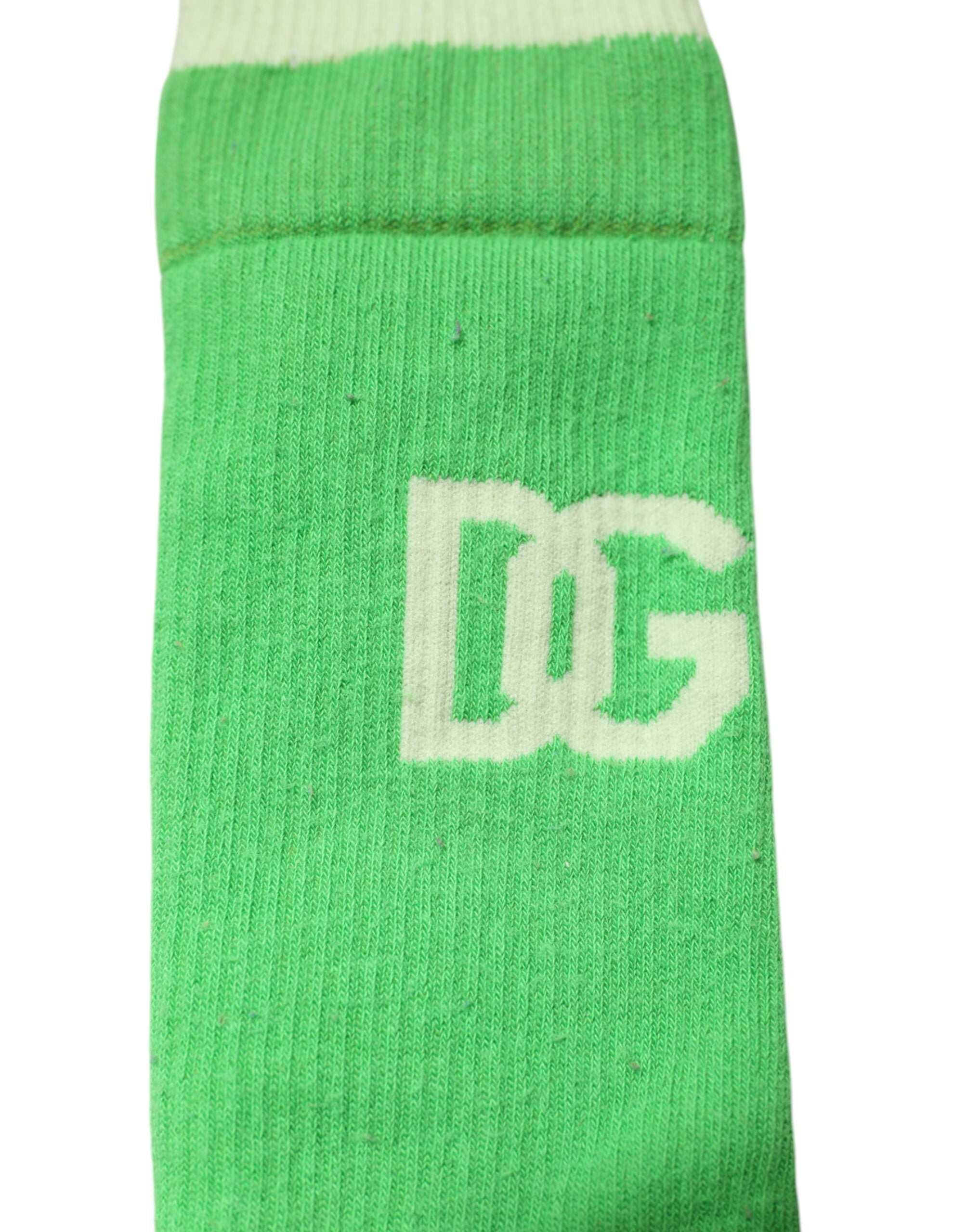 Dolce & Gabbana Grüne DG-Logo-Nylon-Socken für Herren in Wadenhöhe