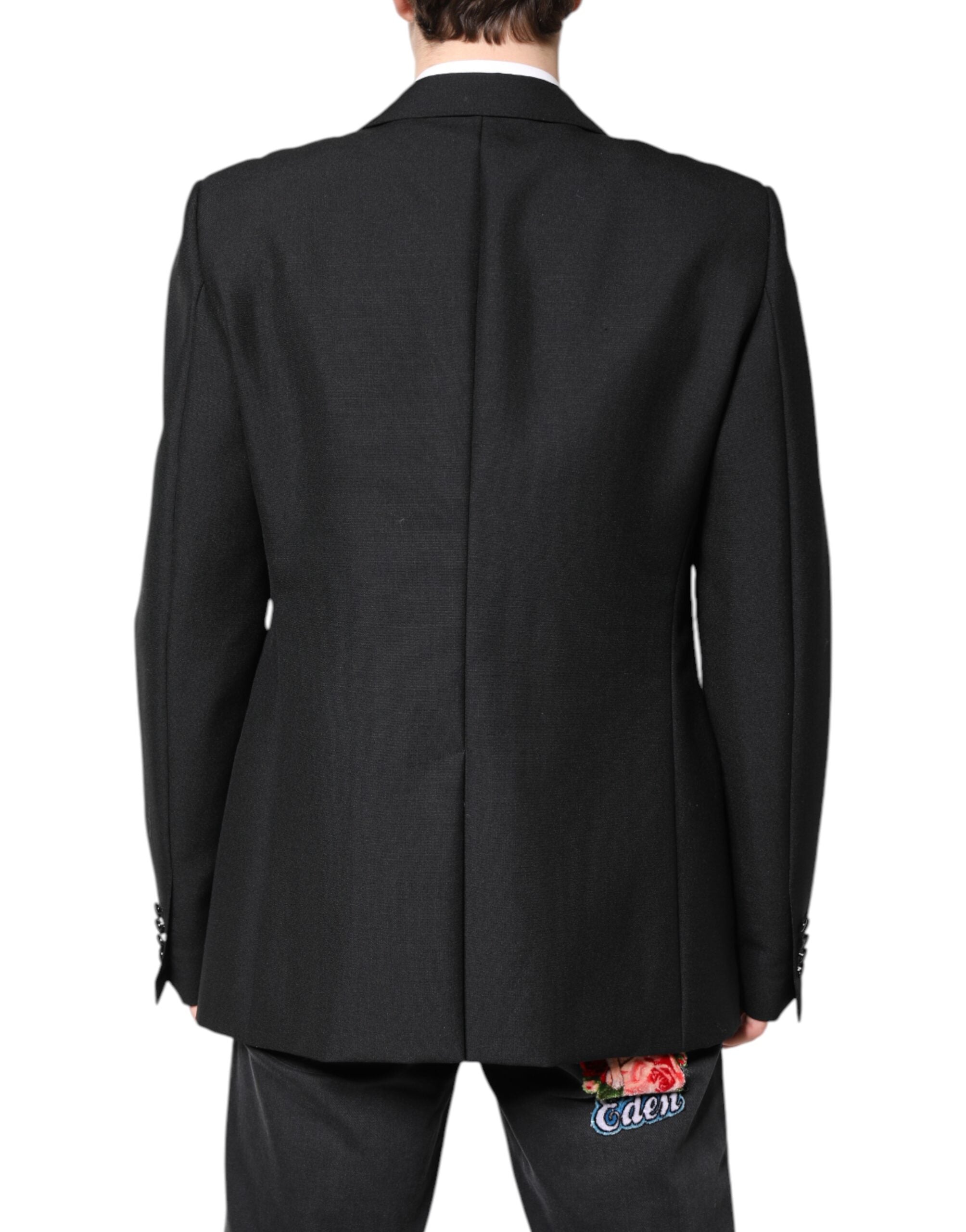 Dolce & Gabbana – Einreihiger Blazer aus schwarzer Wolle