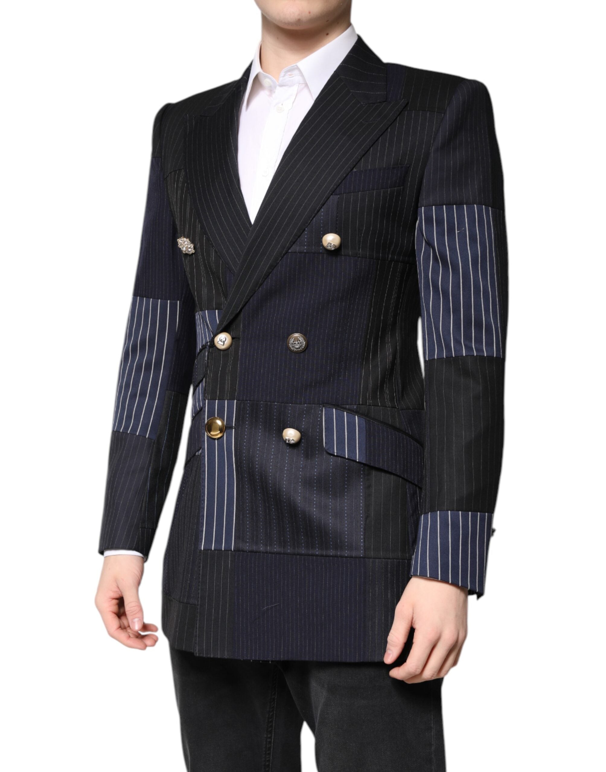 Dolce & Gabbana Mehrfarbiger Patchwork-Jackenmantel-Anzugblazer
