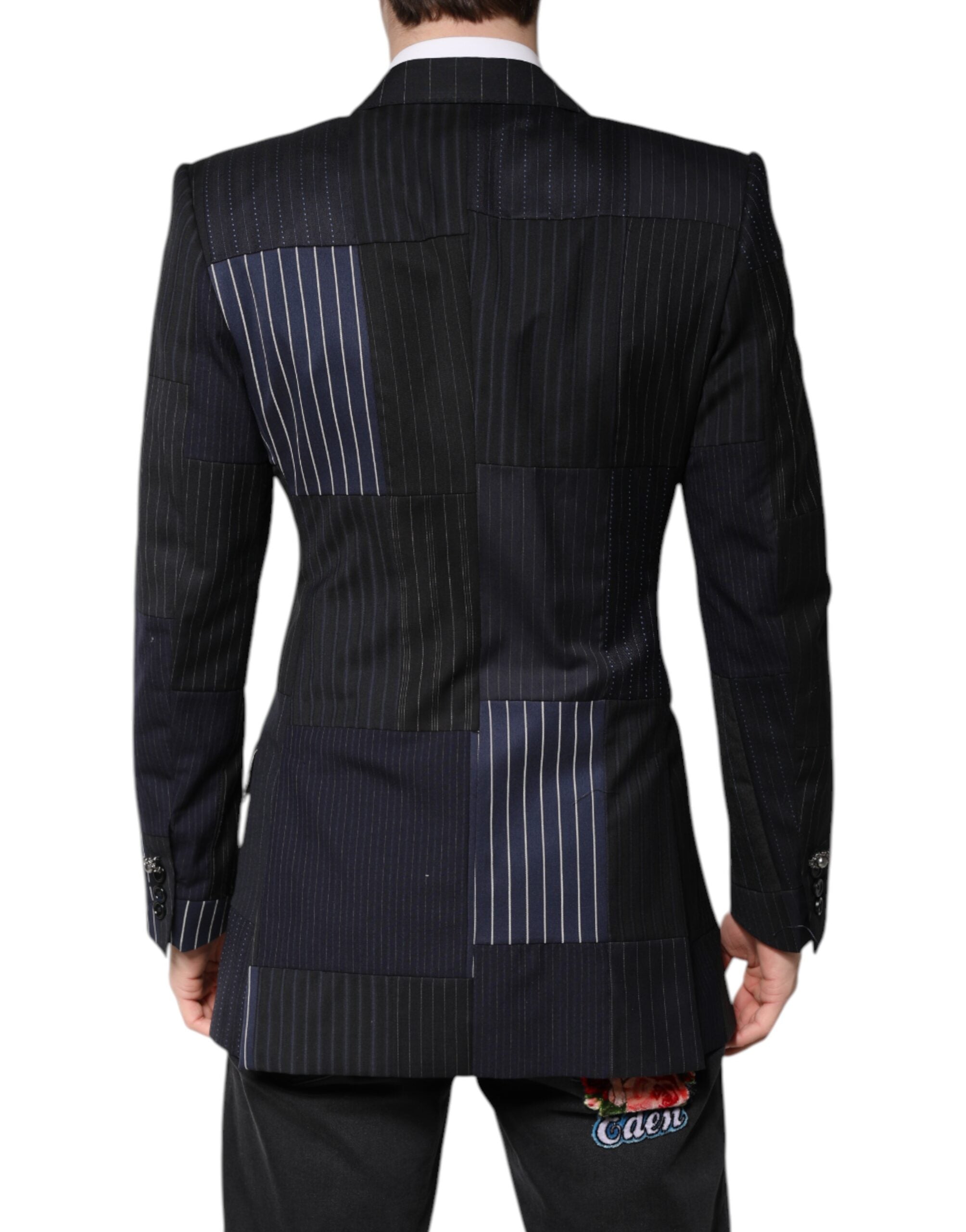 Dolce & Gabbana Mehrfarbiger Patchwork-Jackenmantel-Anzugblazer