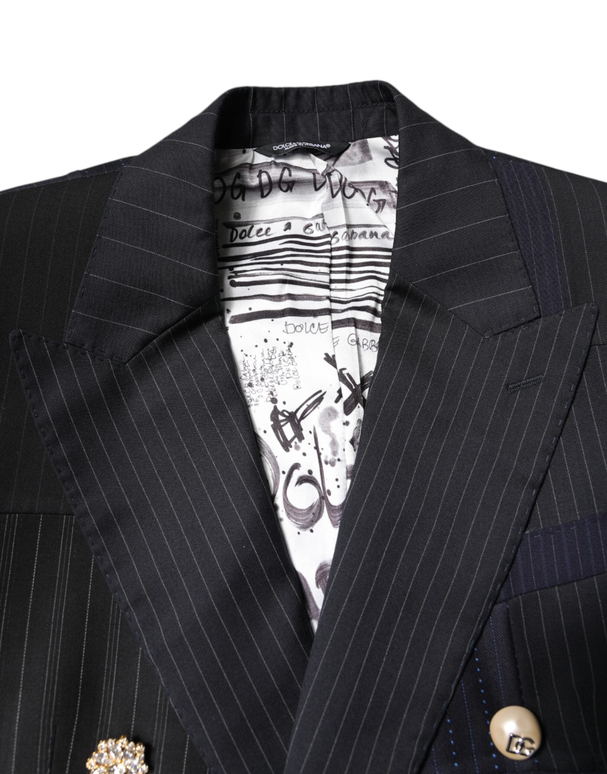 Dolce & Gabbana Mehrfarbiger Patchwork-Jackenmantel-Anzugblazer