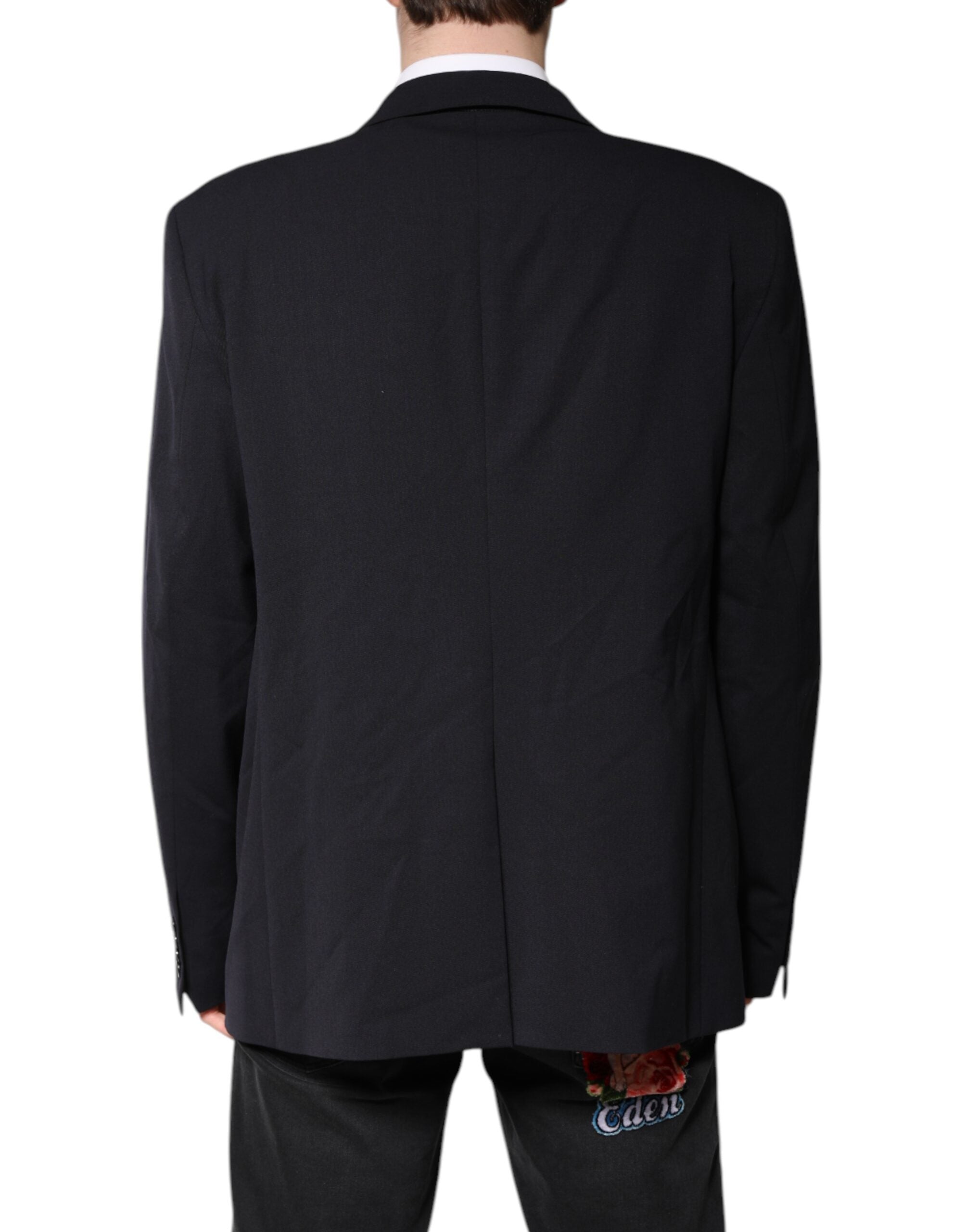 Dolce & Gabbana Dunkelblauer einreihiger Blazer aus Wolle