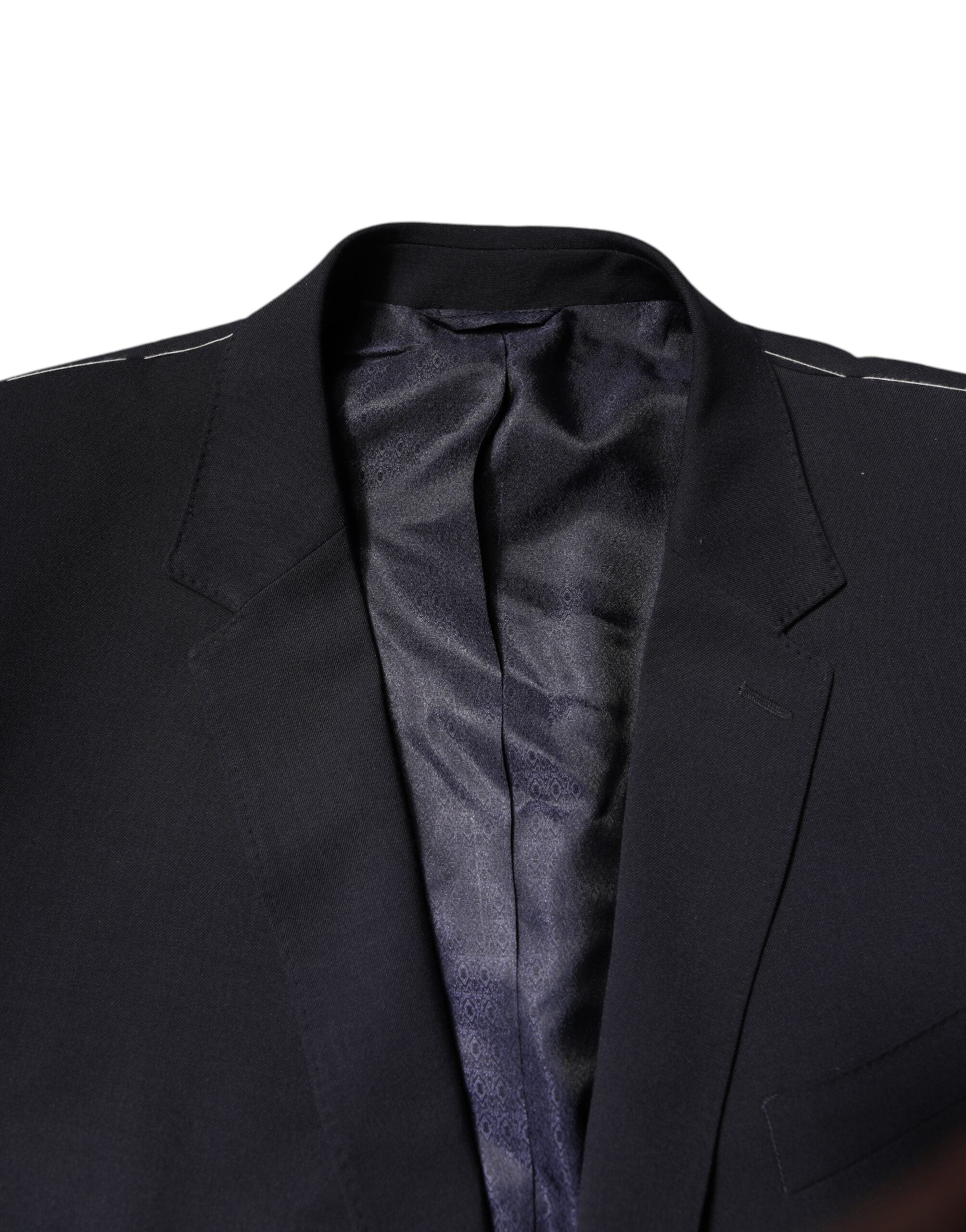 Dolce & Gabbana Dunkelblauer einreihiger Blazer aus Wolle