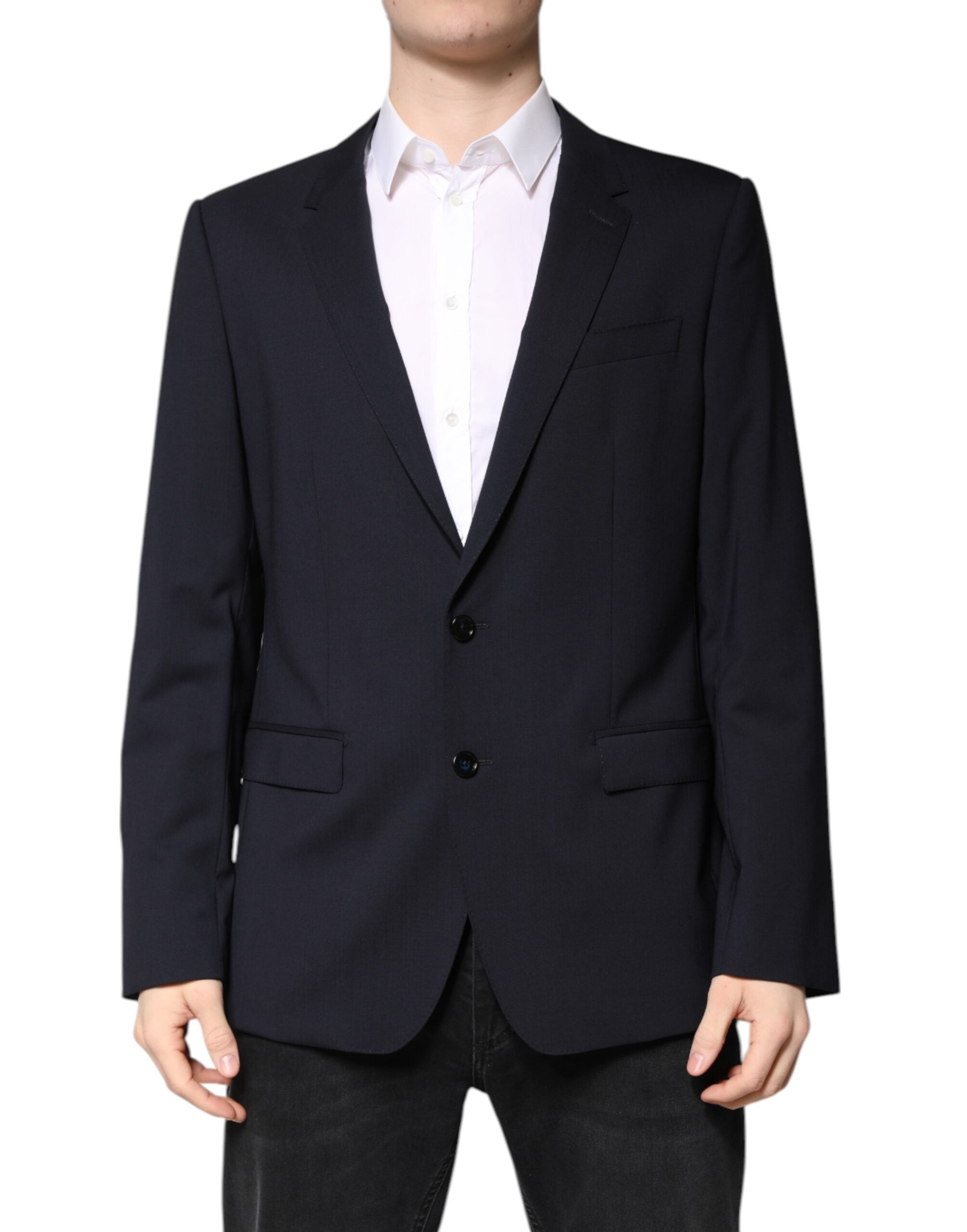 Dolce & Gabbana Schwarzer MARTINI Einreihiger Mantelblazer