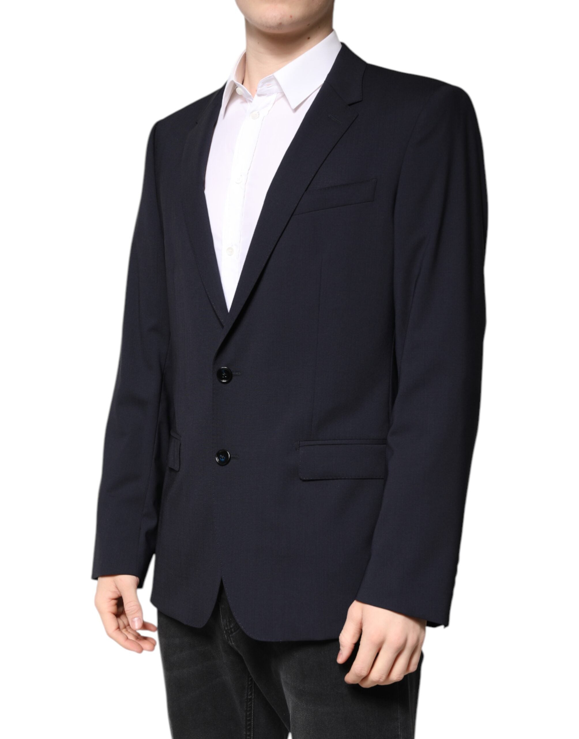 Dolce & Gabbana Schwarzer MARTINI Einreihiger Mantelblazer