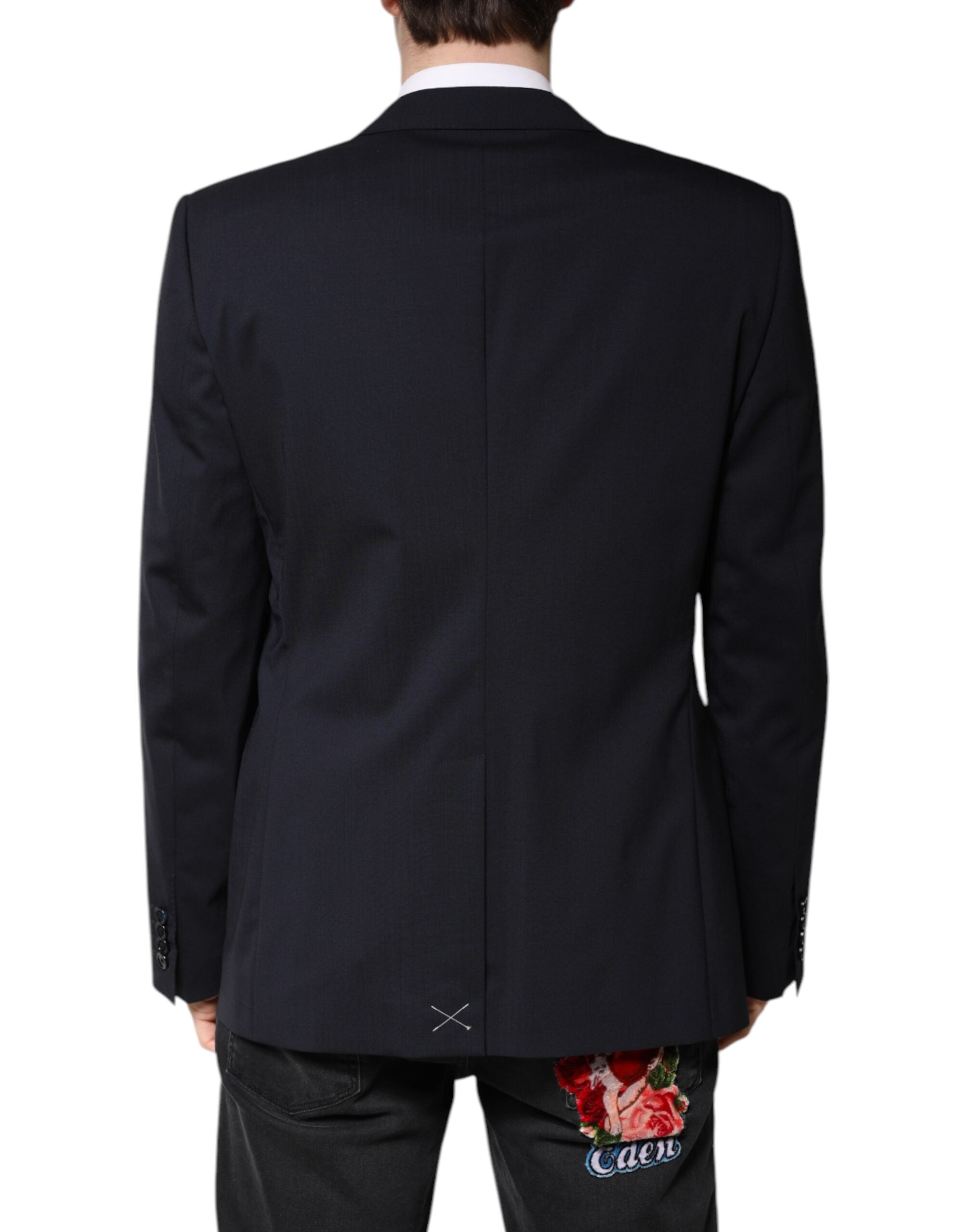 Dolce & Gabbana Schwarzer MARTINI Einreihiger Mantelblazer