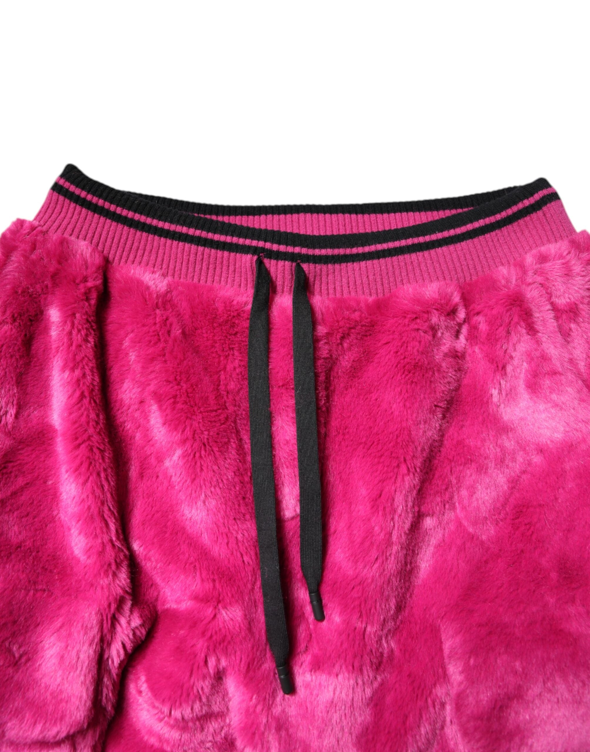Pantaloni de trening cargo roz din acrilic Dolce & Gabbana