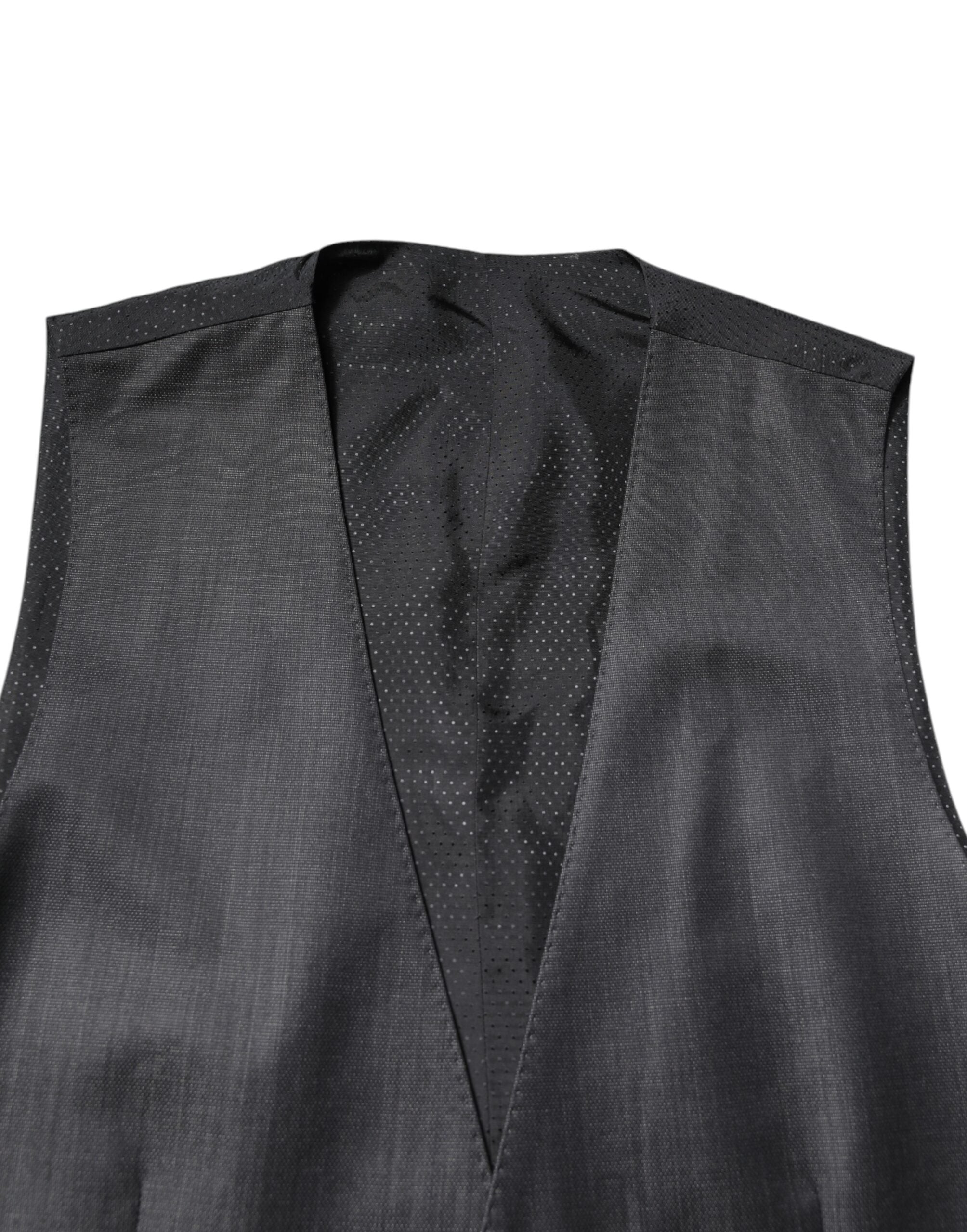 Dolce & Gabbana Schwarze Wollweste, formelle Weste