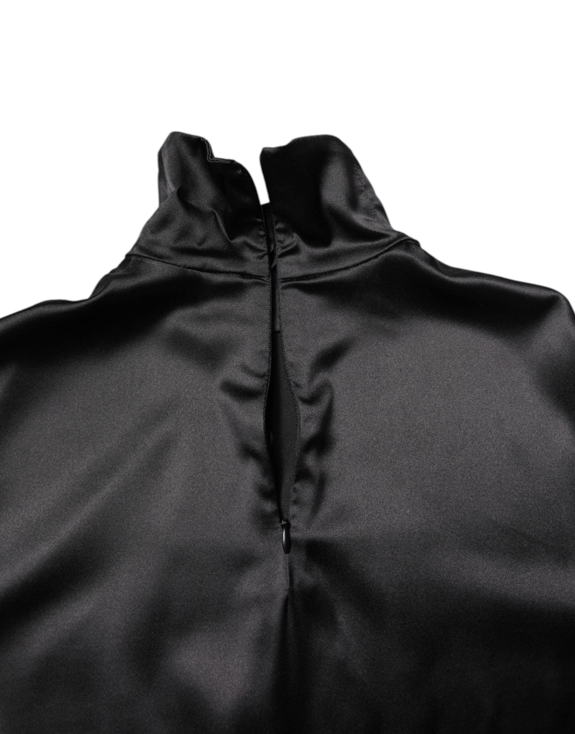 Dolce & Gabbana Schwarzer Rollkragenpullover aus Seide für Herren