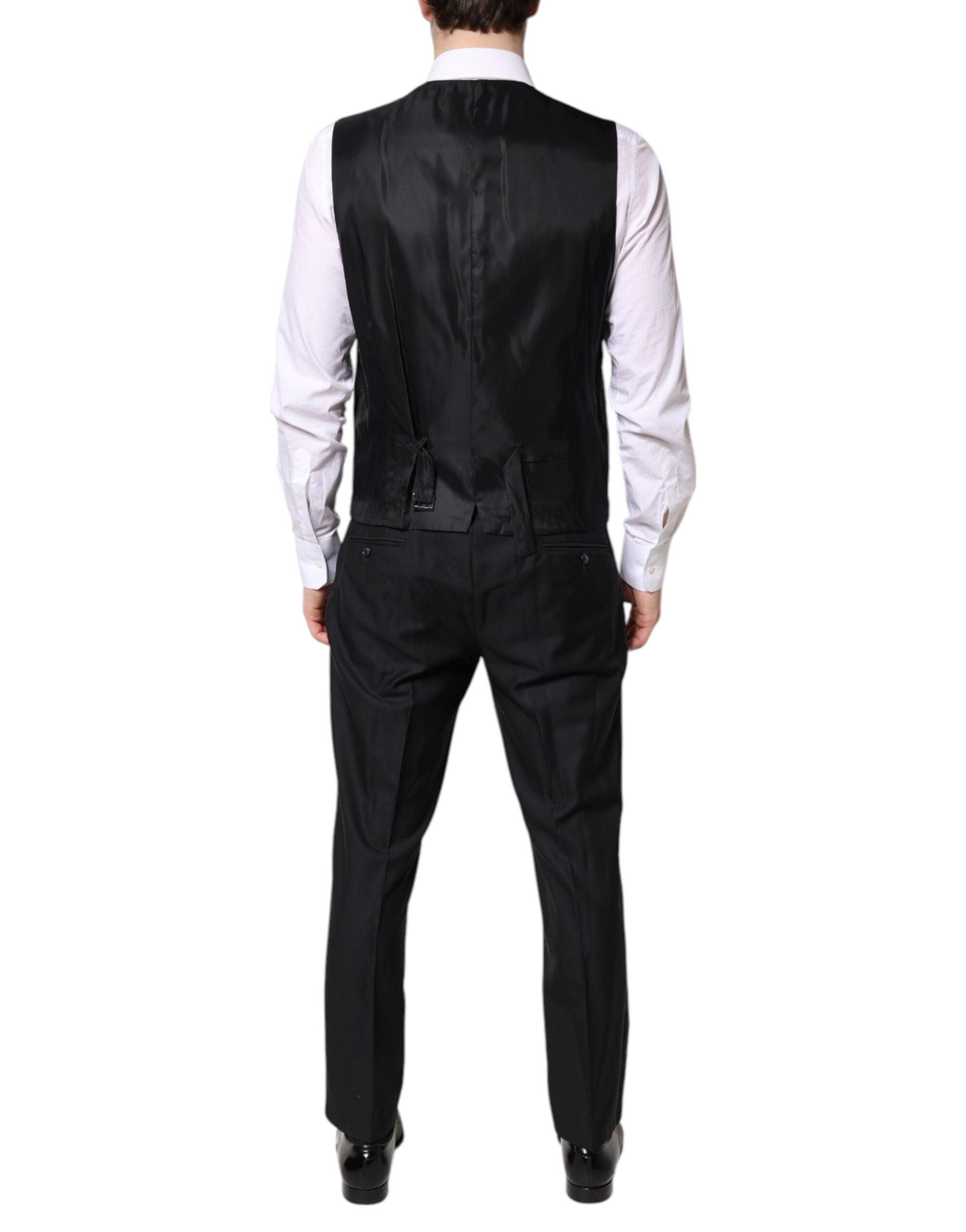 Dolce & Gabbana – Schwarzer, zweireihiger, formeller 3-teiliger Anzug