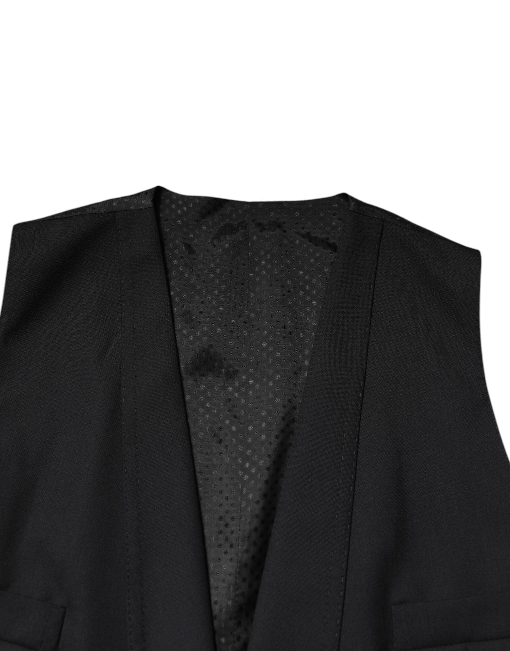 Dolce & Gabbana – Schwarzer, einreihiger, formeller Blazer mit Weste