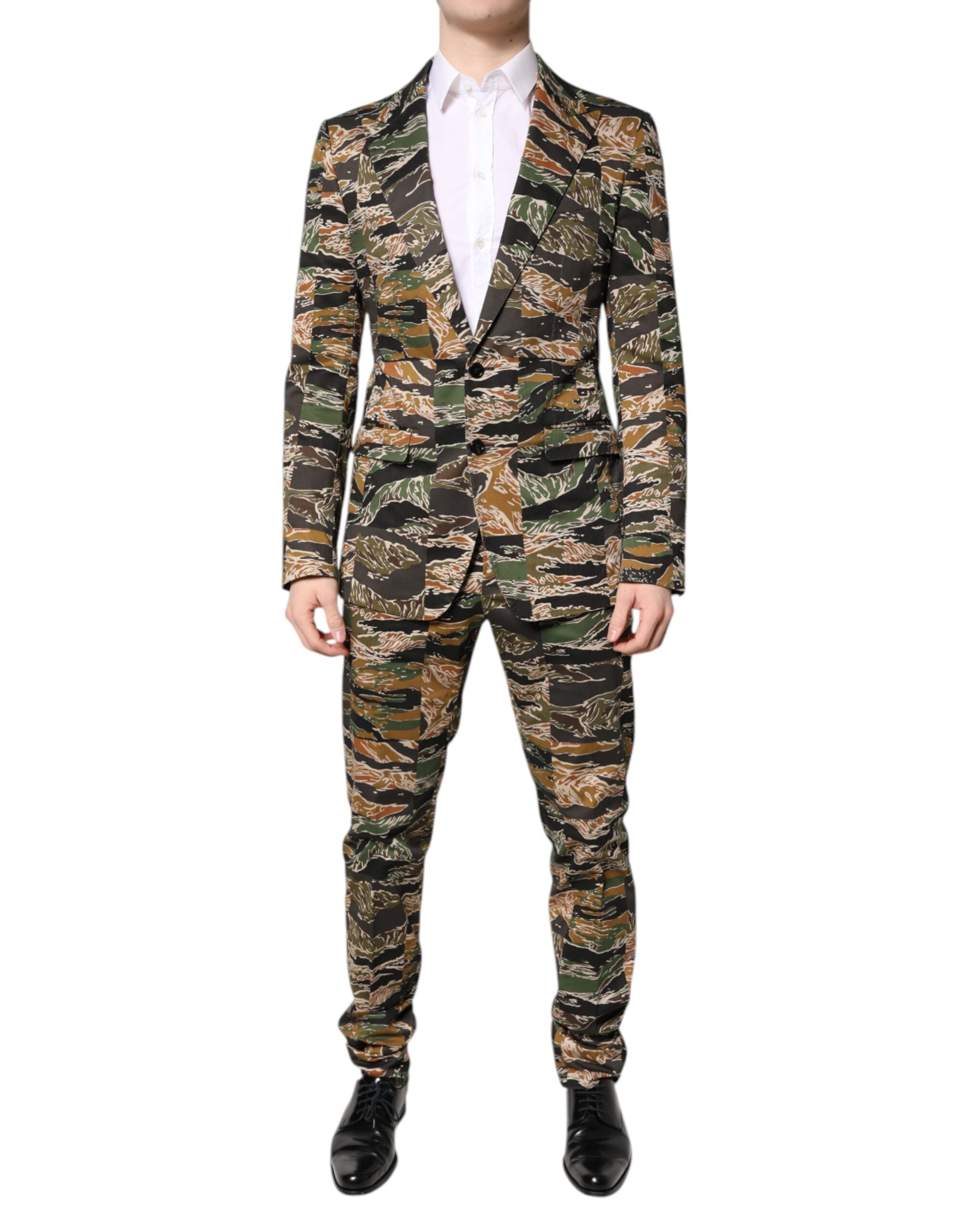 Costum Dolce & Gabbana multicolor TAORMINA cu un singur rând de nasturi din 2 piese