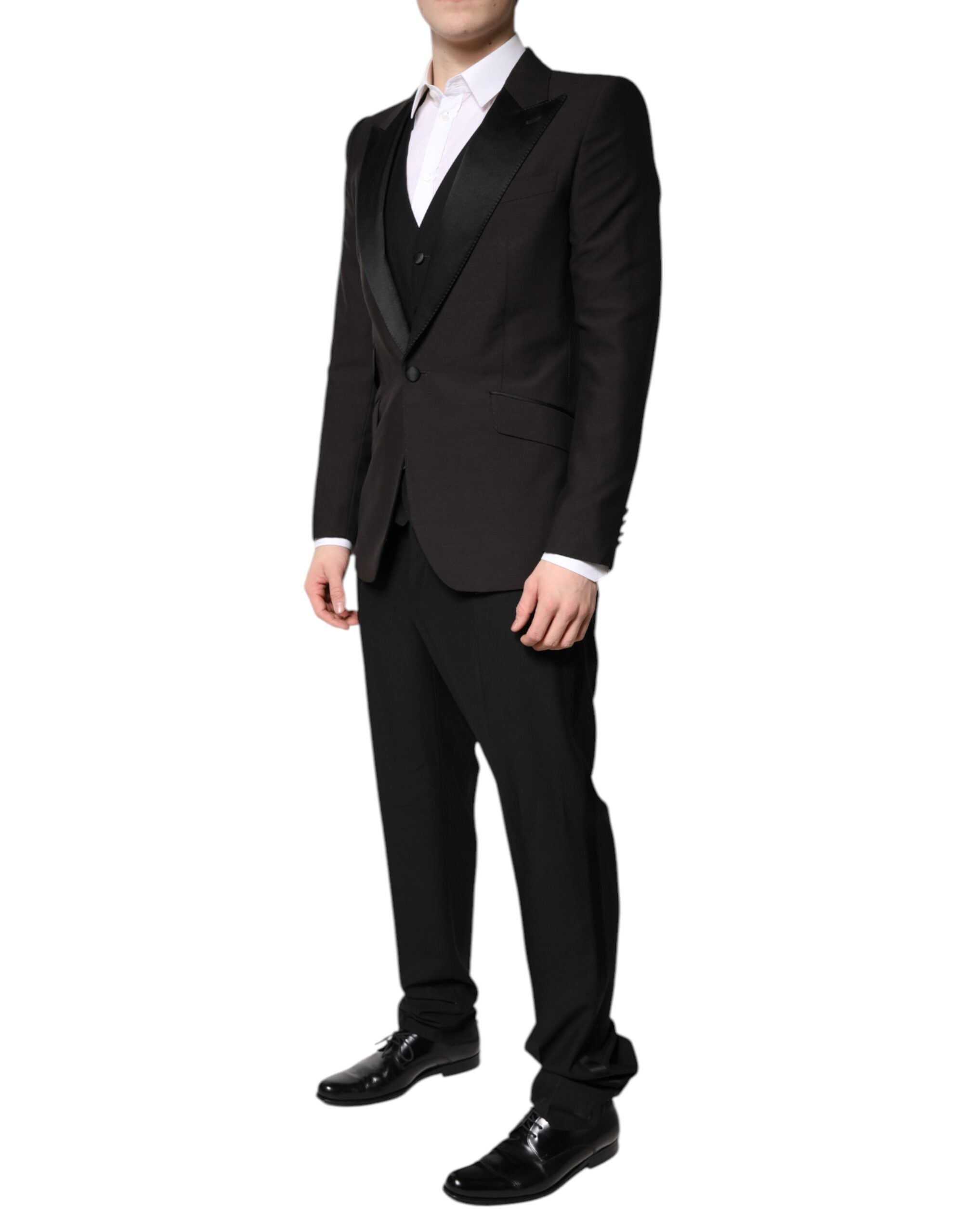 Dolce & Gabbana – Schwarzer, einreihiger, formeller 3-teiliger Anzug