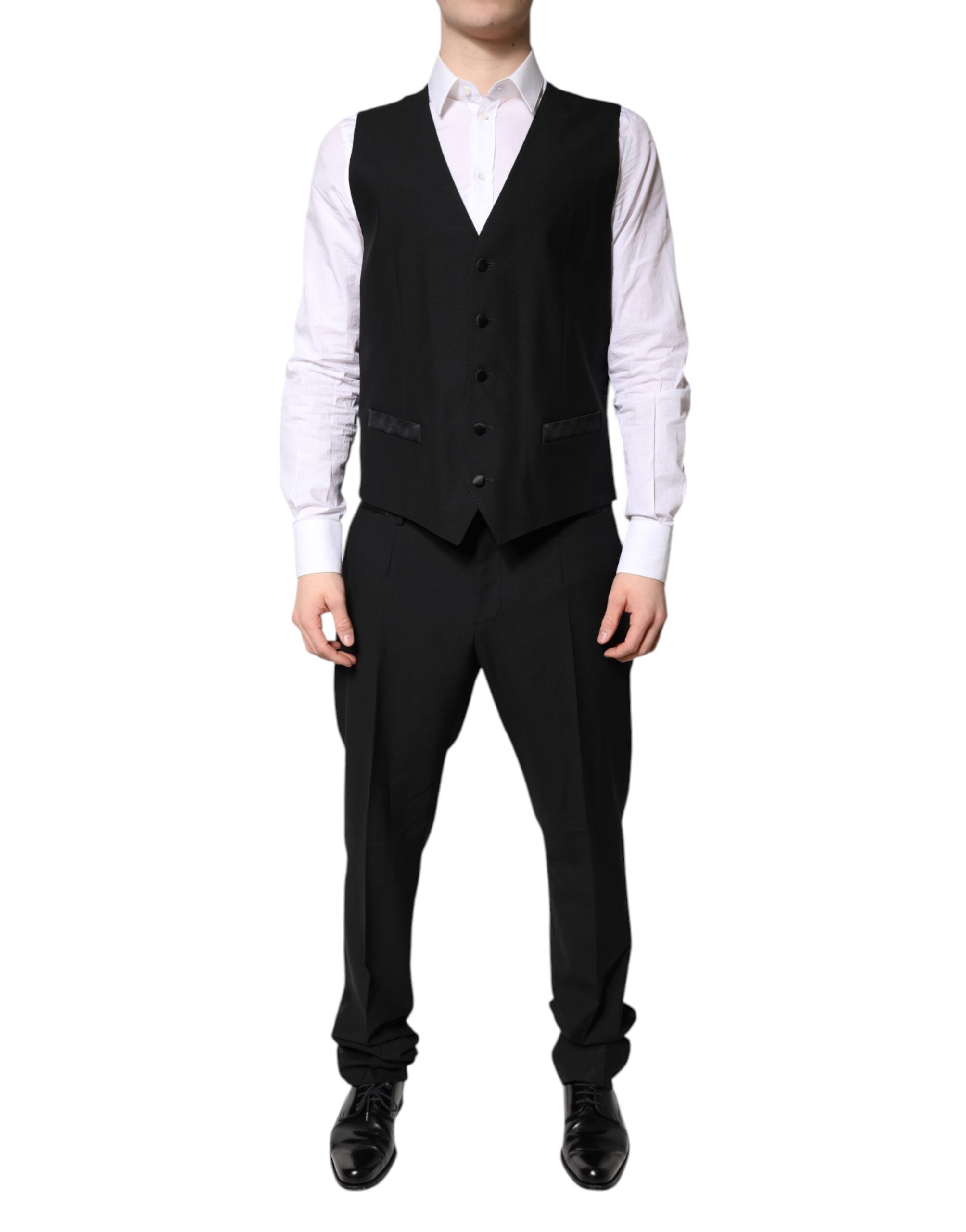 Dolce & Gabbana – Schwarzer, einreihiger, formeller 3-teiliger Anzug