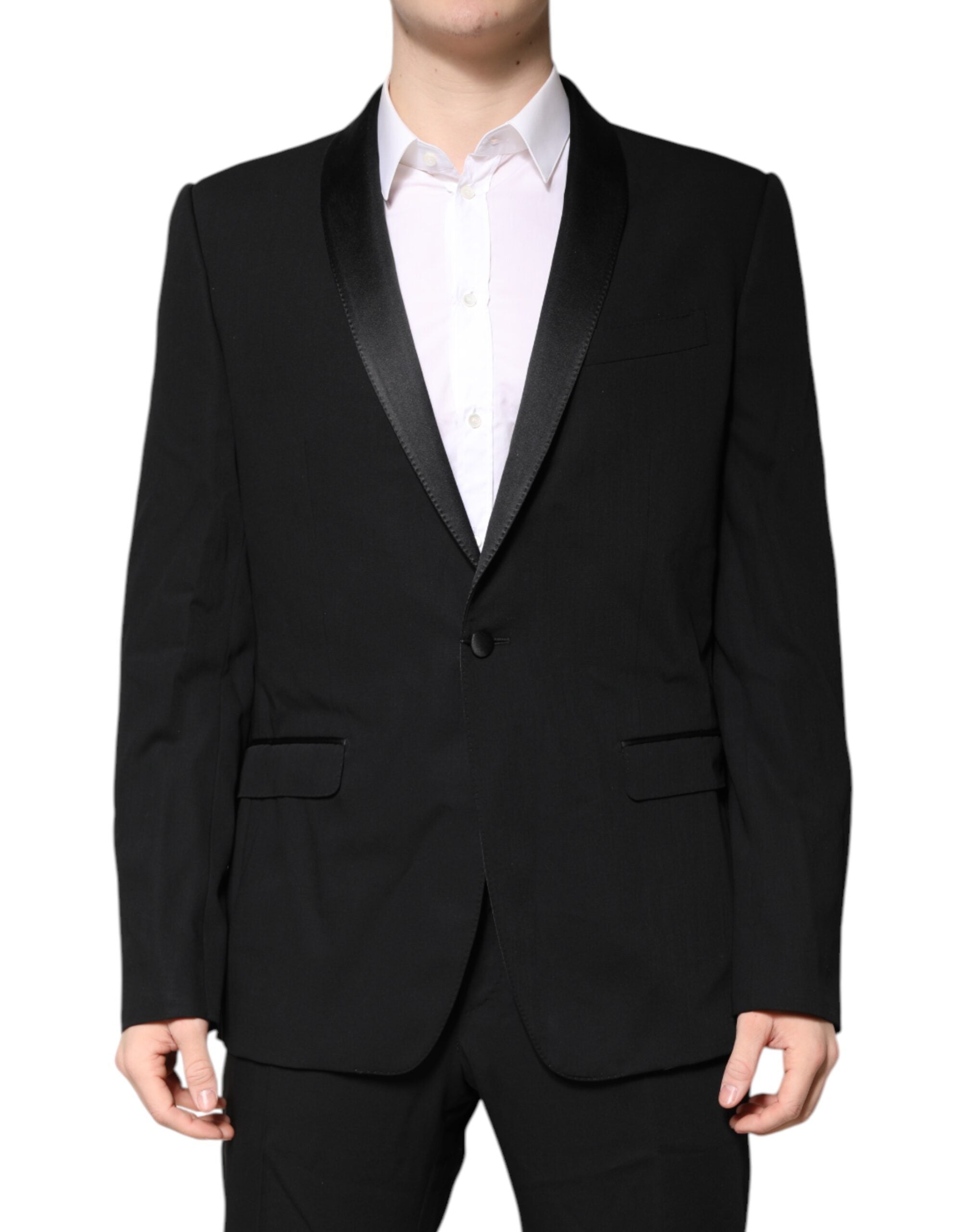 Costum Dolce & Gabbana negru din lână cu un singur rând de nasturi din două piese