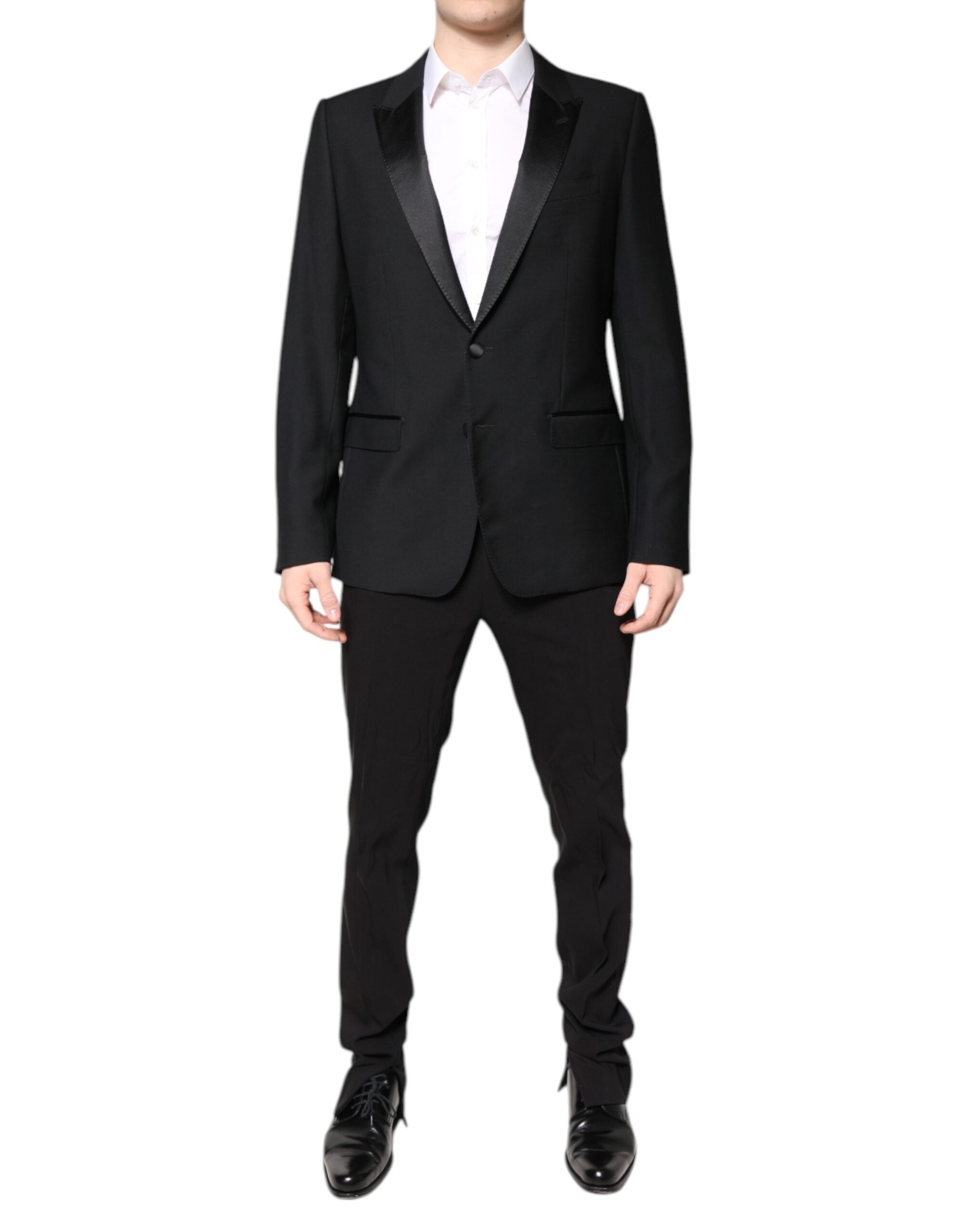 Costum Dolce & Gabbana negru din lână cu un singur rând de nasturi din două piese