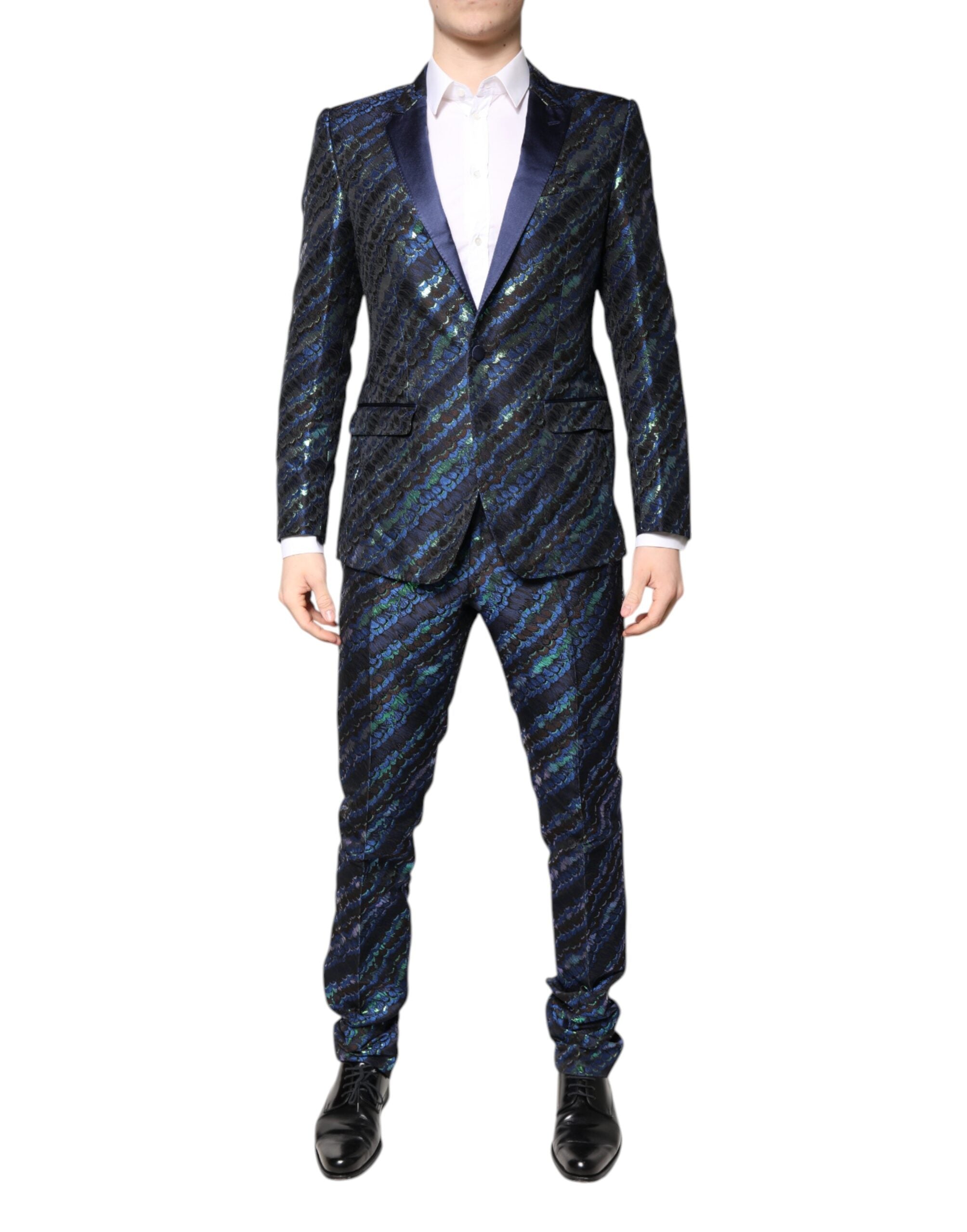 Dolce & Gabbana – Mehrfarbiger 2-teiliger Anzug aus Polyester-Jacquard