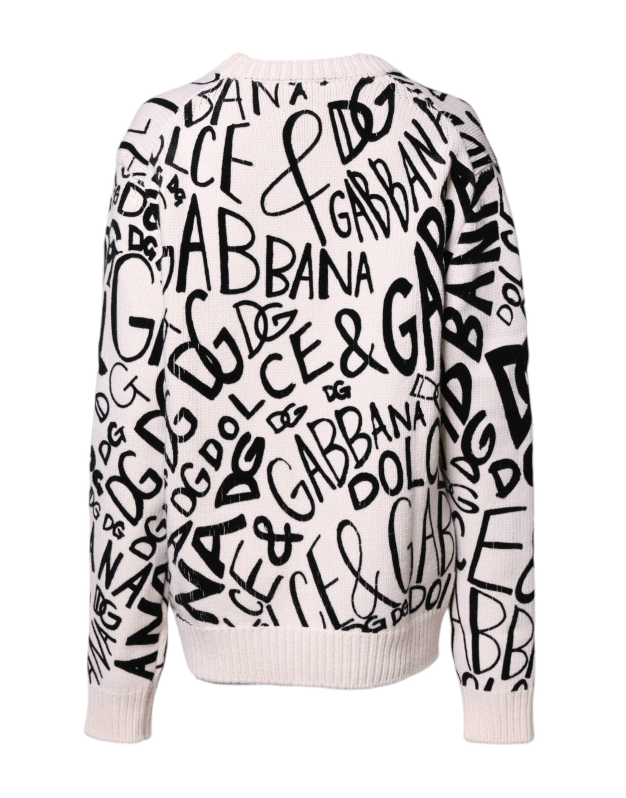 Pulover Dolce & Gabbana cu imprimeu alb și negru pentru femei