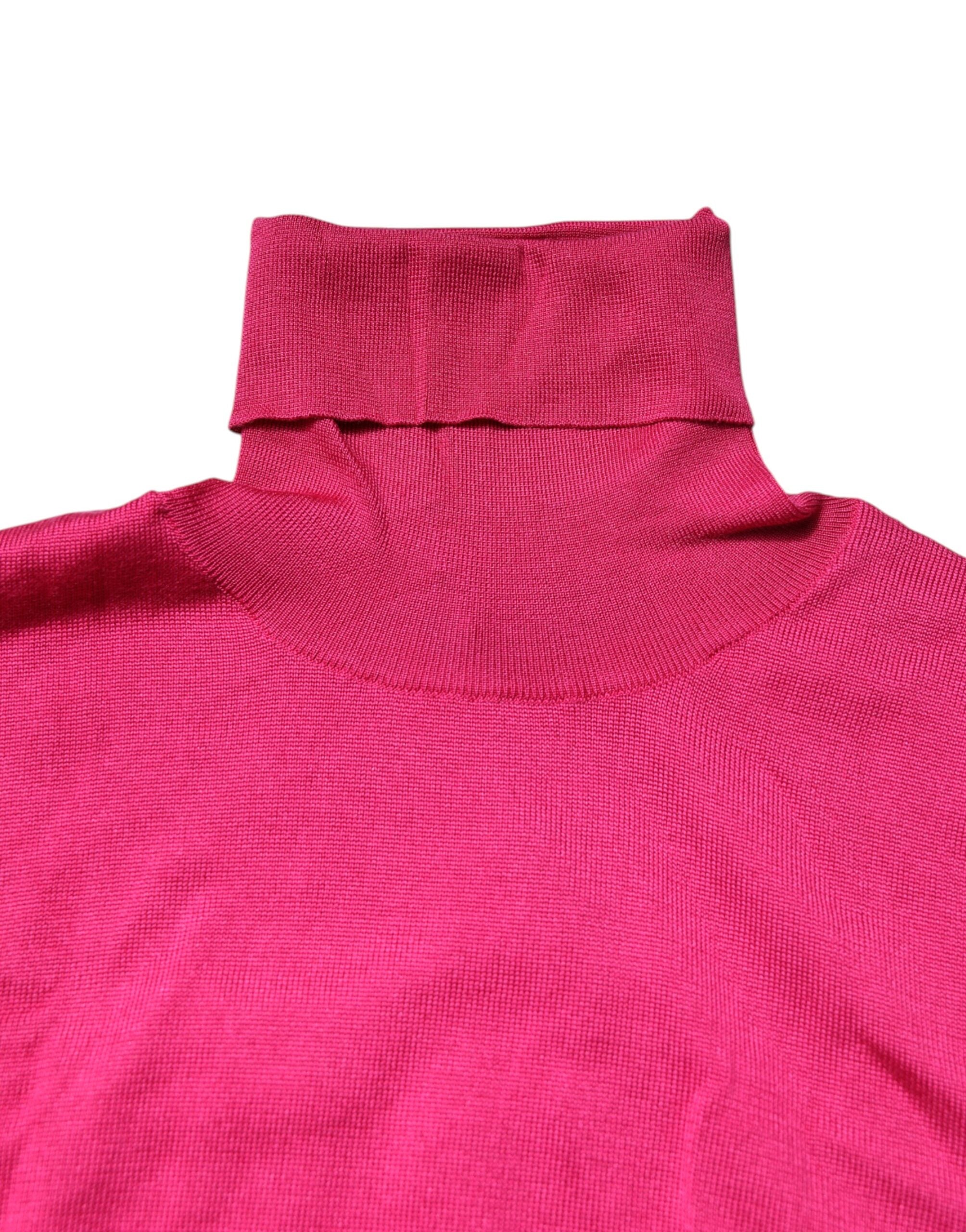 Dolce & Gabbana – Kurzes Rollkragenoberteil aus rosa Seide