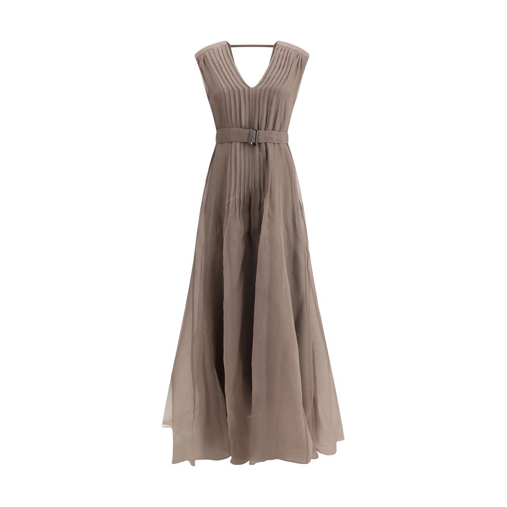 Rochie lungă de mătase Brunello Cucinelli