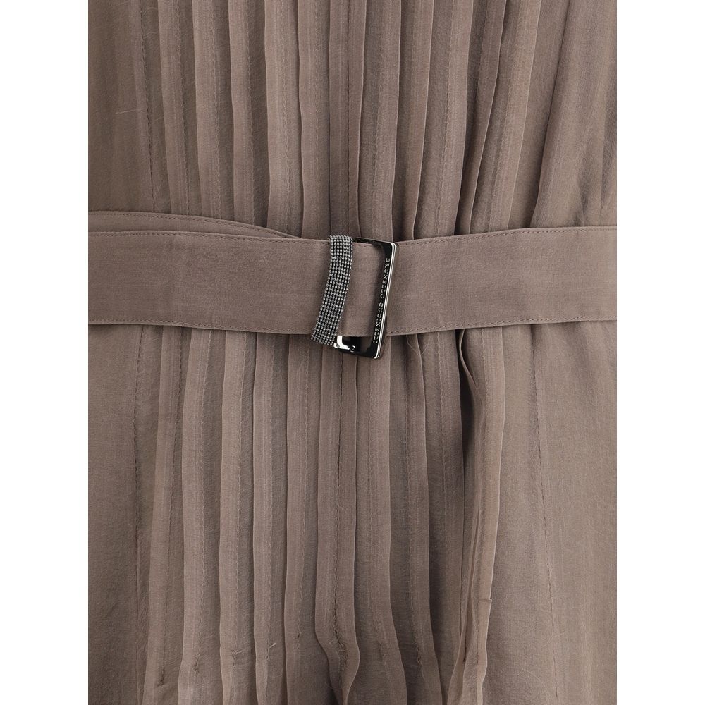 Rochie lungă de mătase Brunello Cucinelli