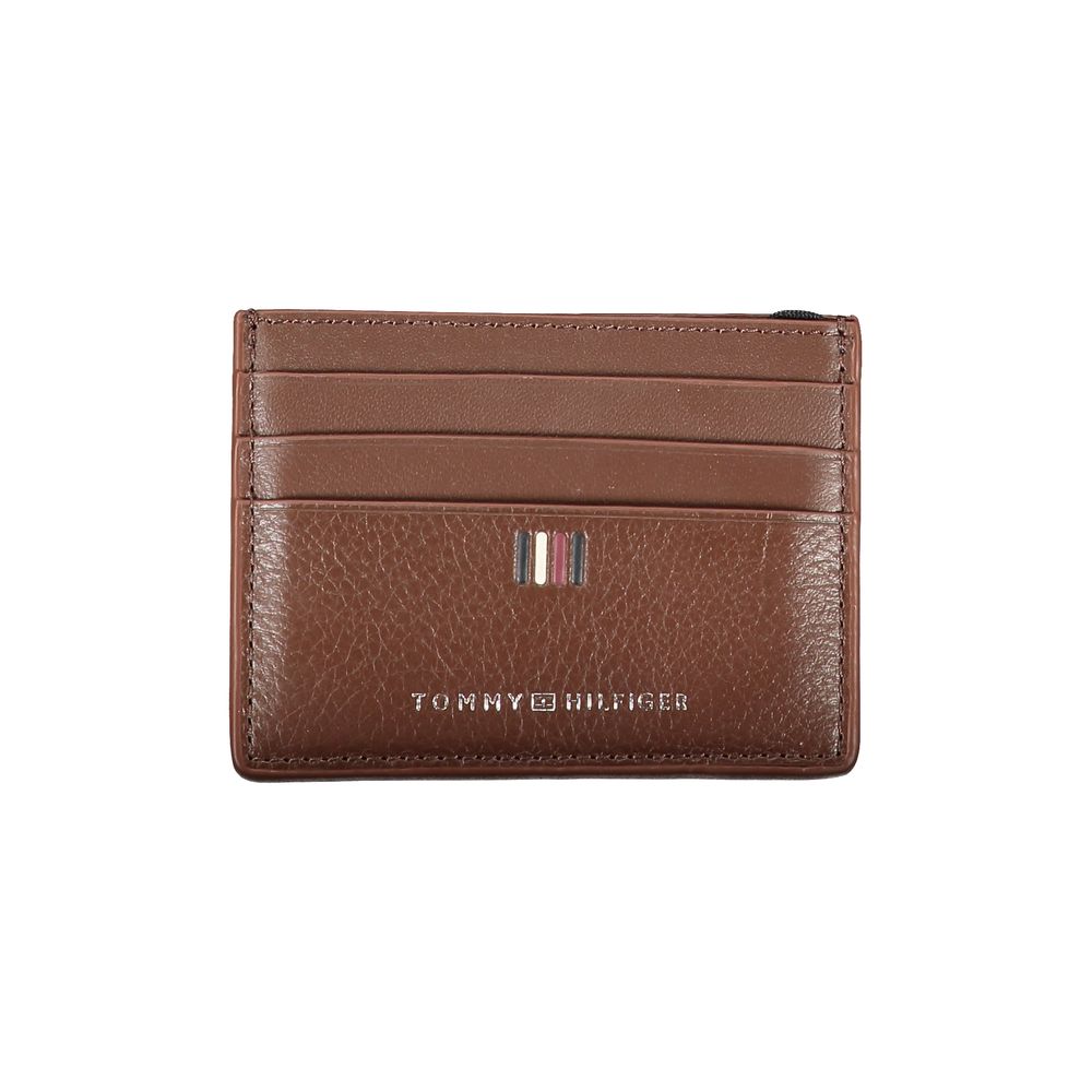 Portcard elegant din piele Tommy Hilfiger cu detalii contrastante