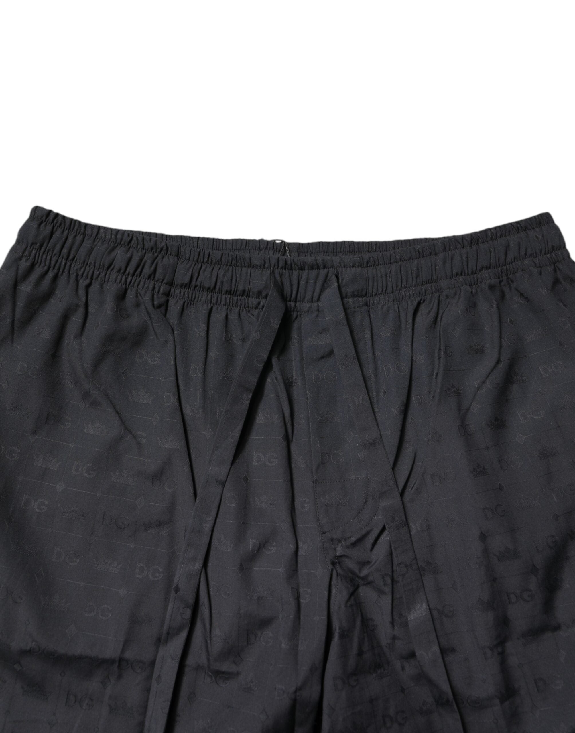 Dolce & Gabbana Herren-Pyjama-Set aus schwarzer Baumwolle, Nachtwäsche
