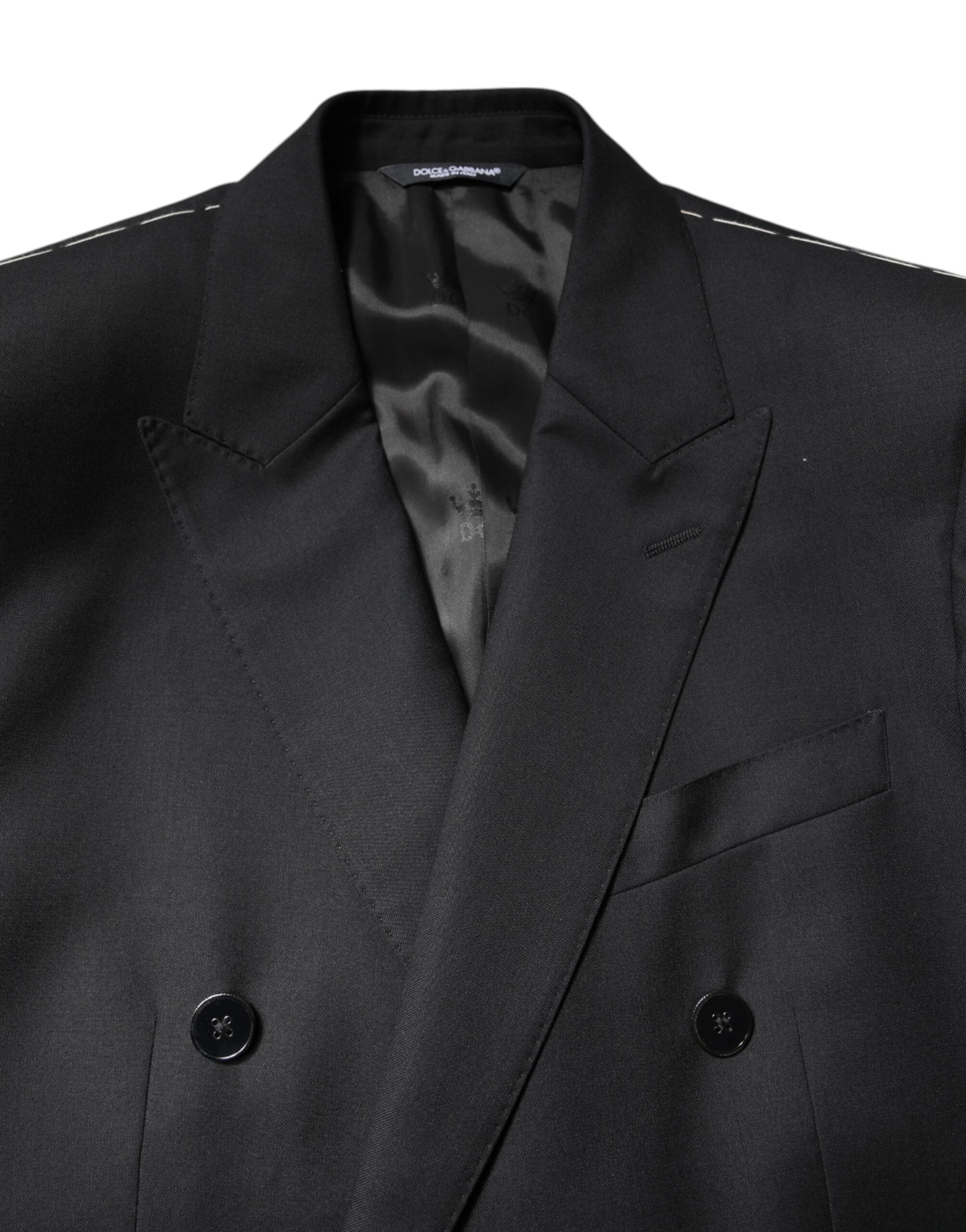 Dolce & Gabbana Schwarzer MARTINI Zweireihiger Mantelblazer