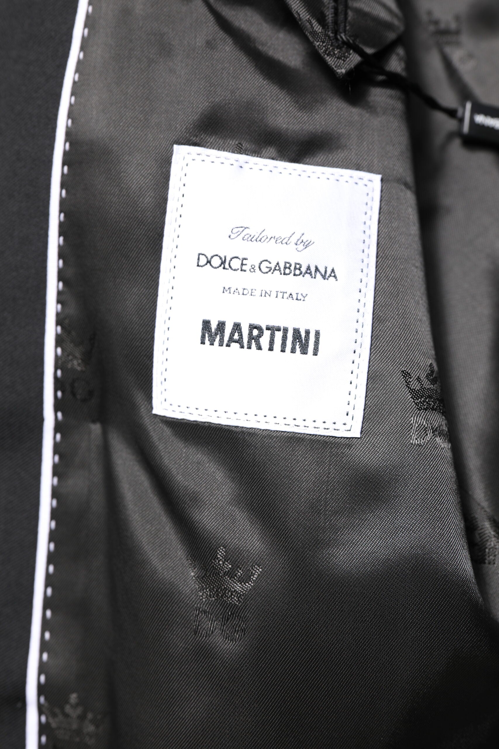 Dolce & Gabbana Schwarzer MARTINI Zweireihiger Mantelblazer