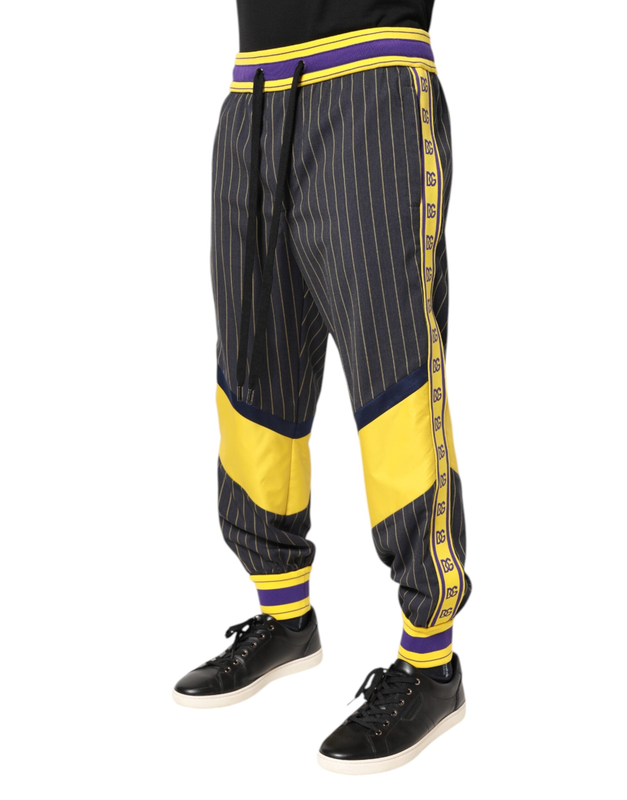 Dolce & Gabbana Pantaloni jogger din bumbac multicolor pentru bărbați