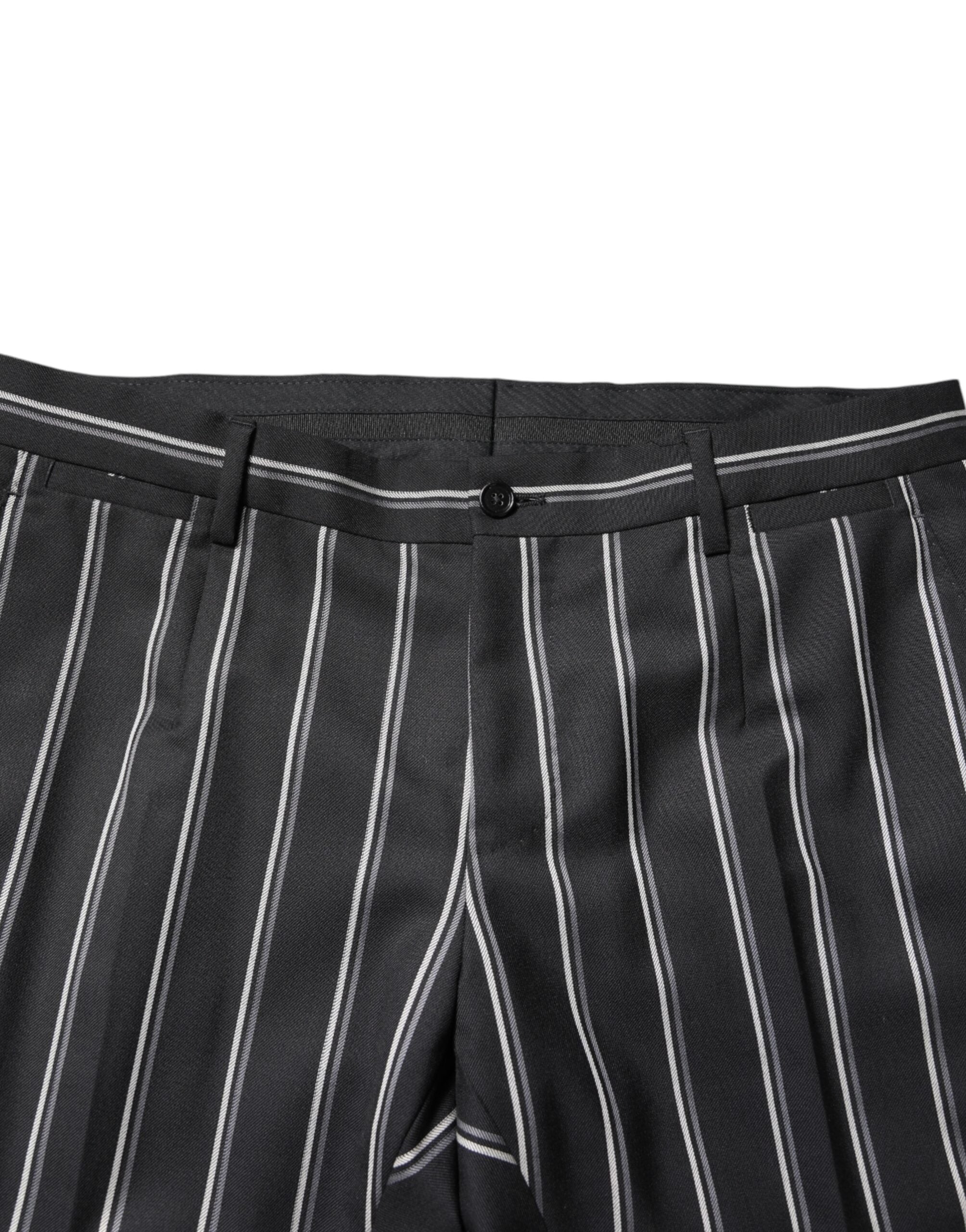Dolce & Gabbana – Schwarz gestreifter, formeller zweiteiliger Anzug „SICILIA“