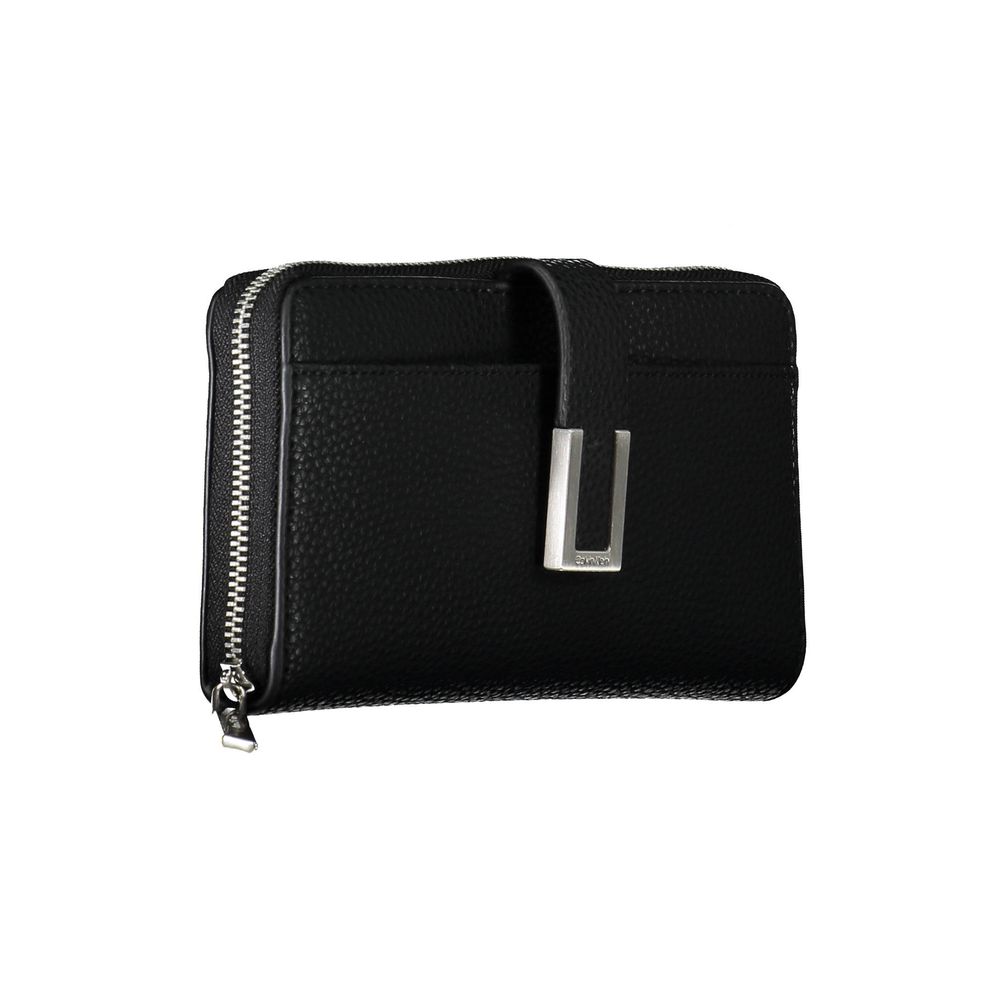 Portofel Calvin Klein negru din poliester pentru femei