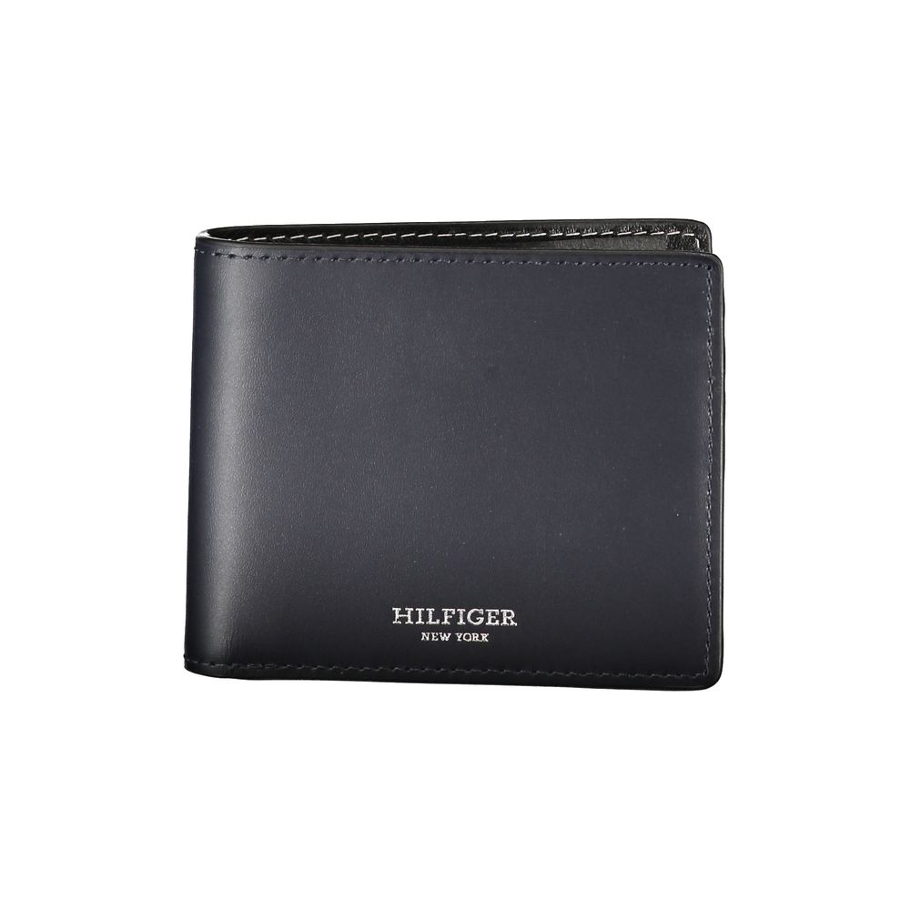 Tommy Hilfiger – Elegante, zweifach gefaltete Brieftasche aus blauem Leder