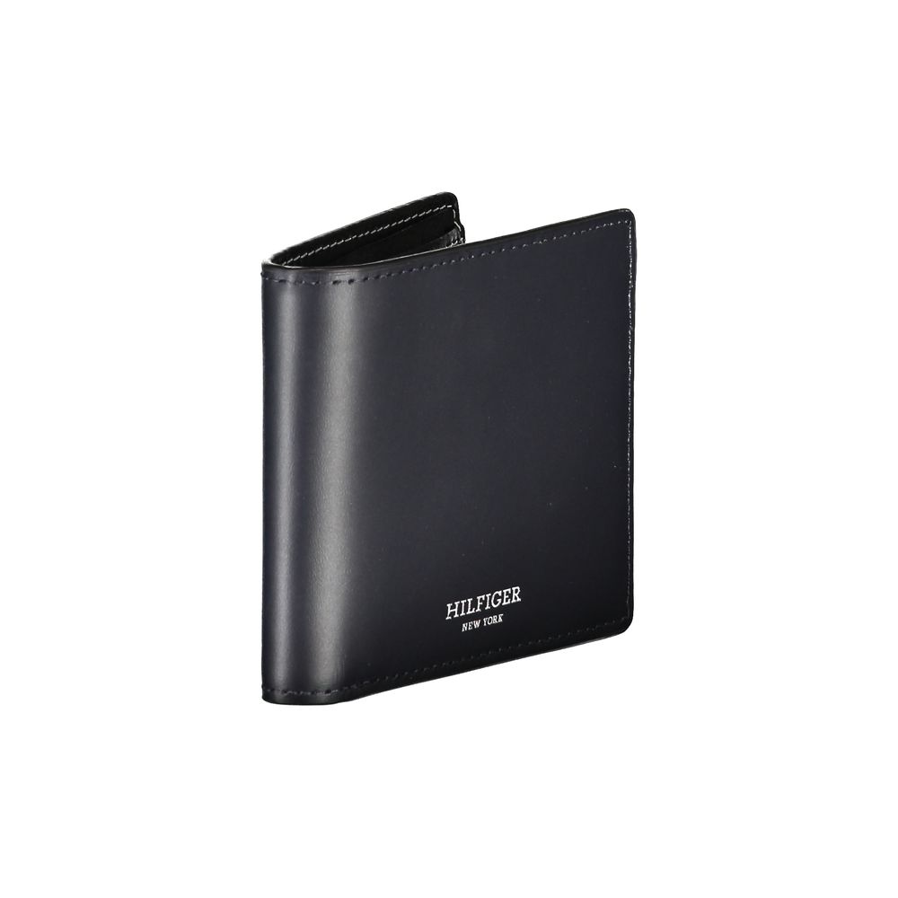 Tommy Hilfiger – Elegante, zweifach gefaltete Brieftasche aus blauem Leder