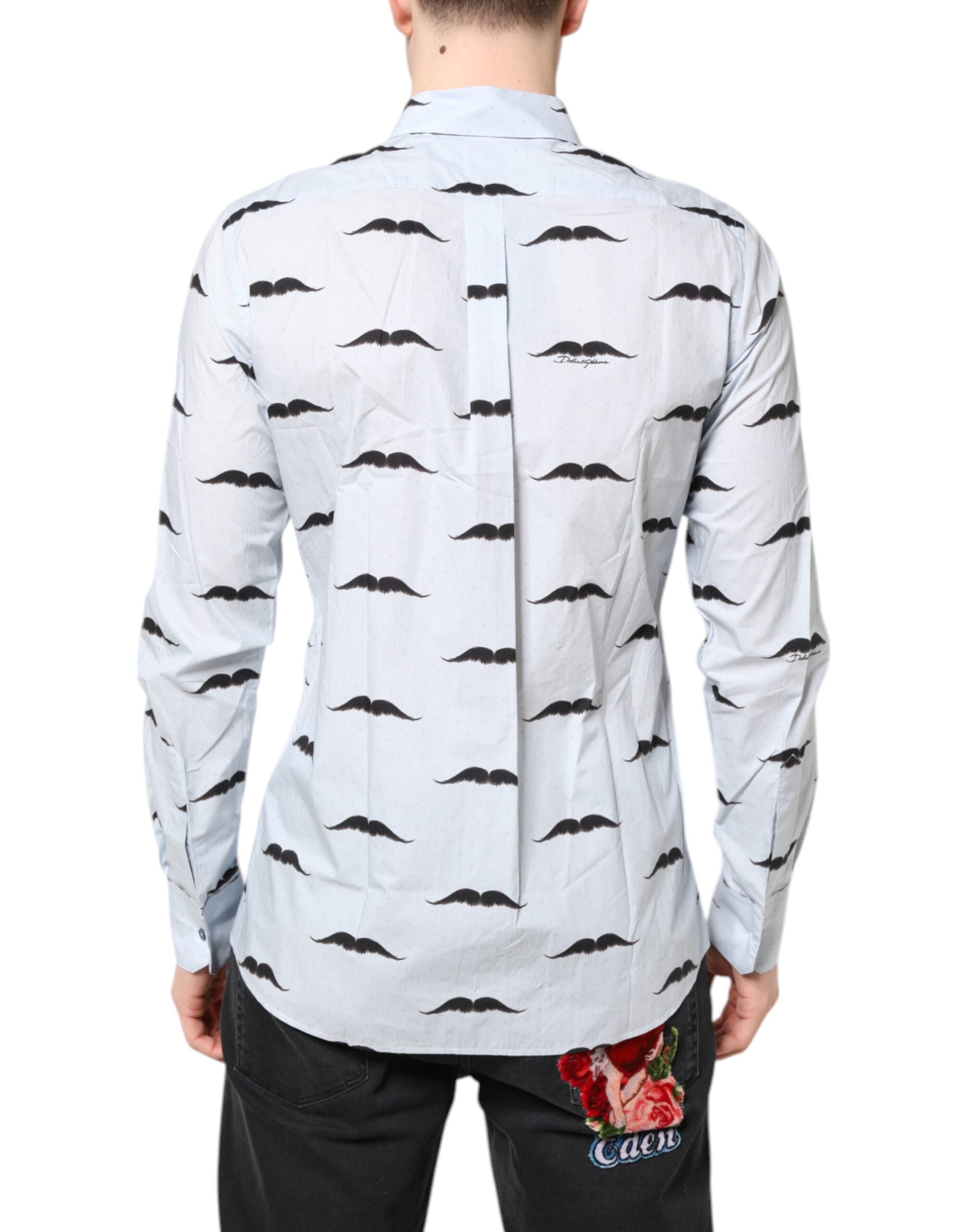 Dolce & Gabbana Hellblaues MARTINI-Hemd aus Baumwolle