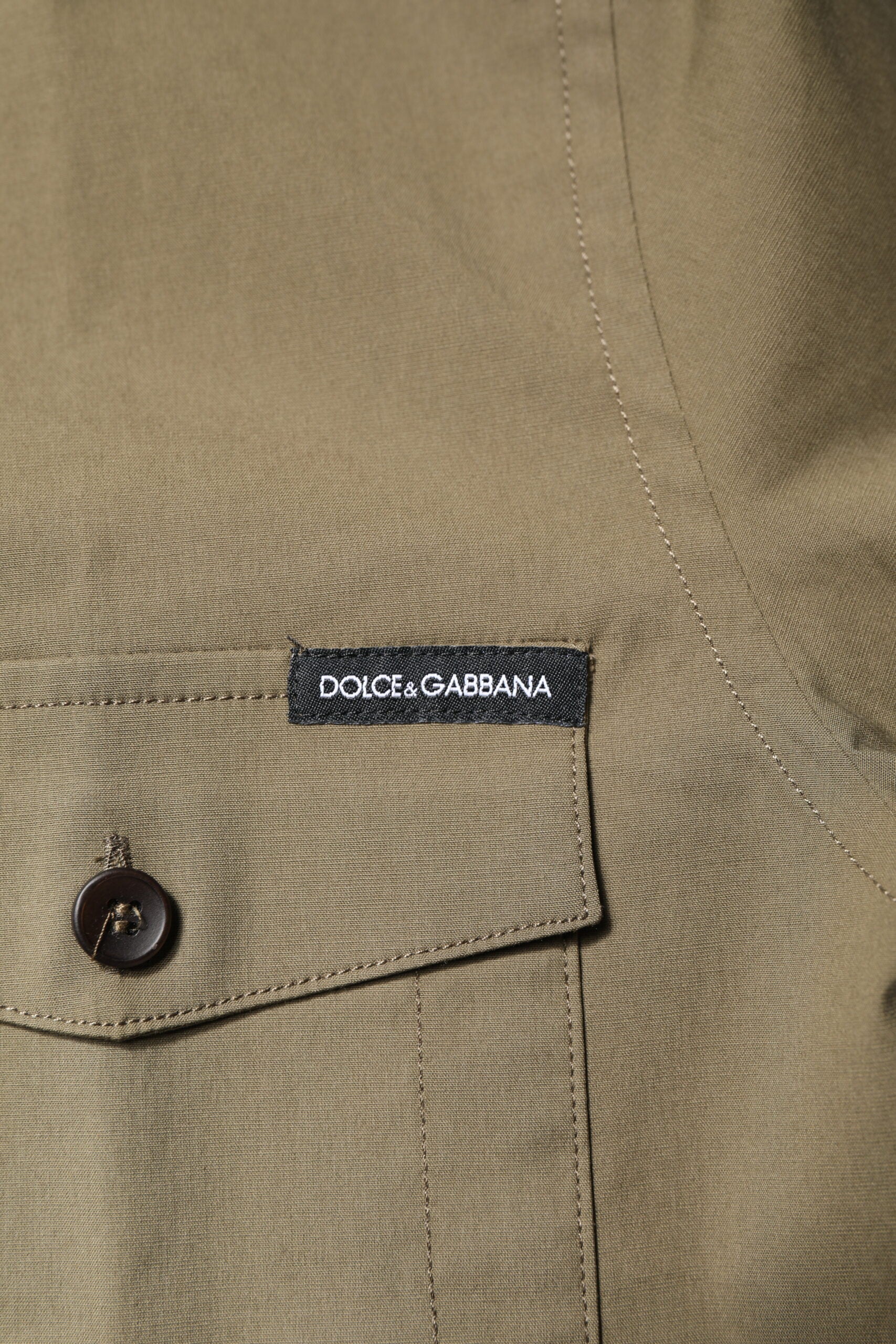Dolce & Gabbana – Lässiges Langarmhemd aus brauner Stretch-Baumwolle
