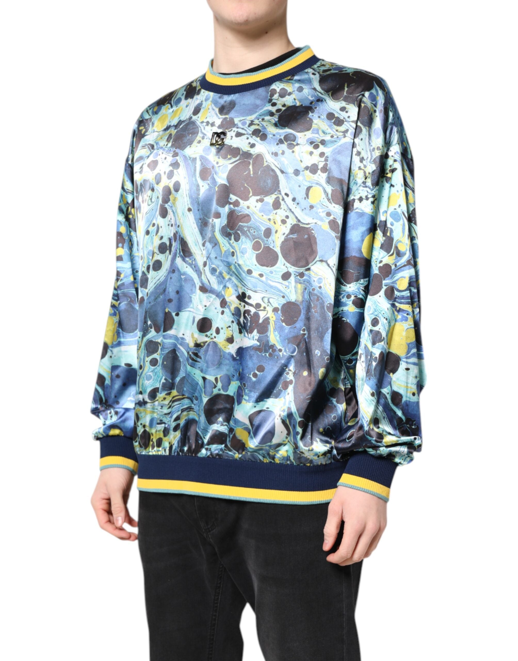 Pulover Dolce & Gabbana cu imprimeu marmorat multicolor pentru bărbați