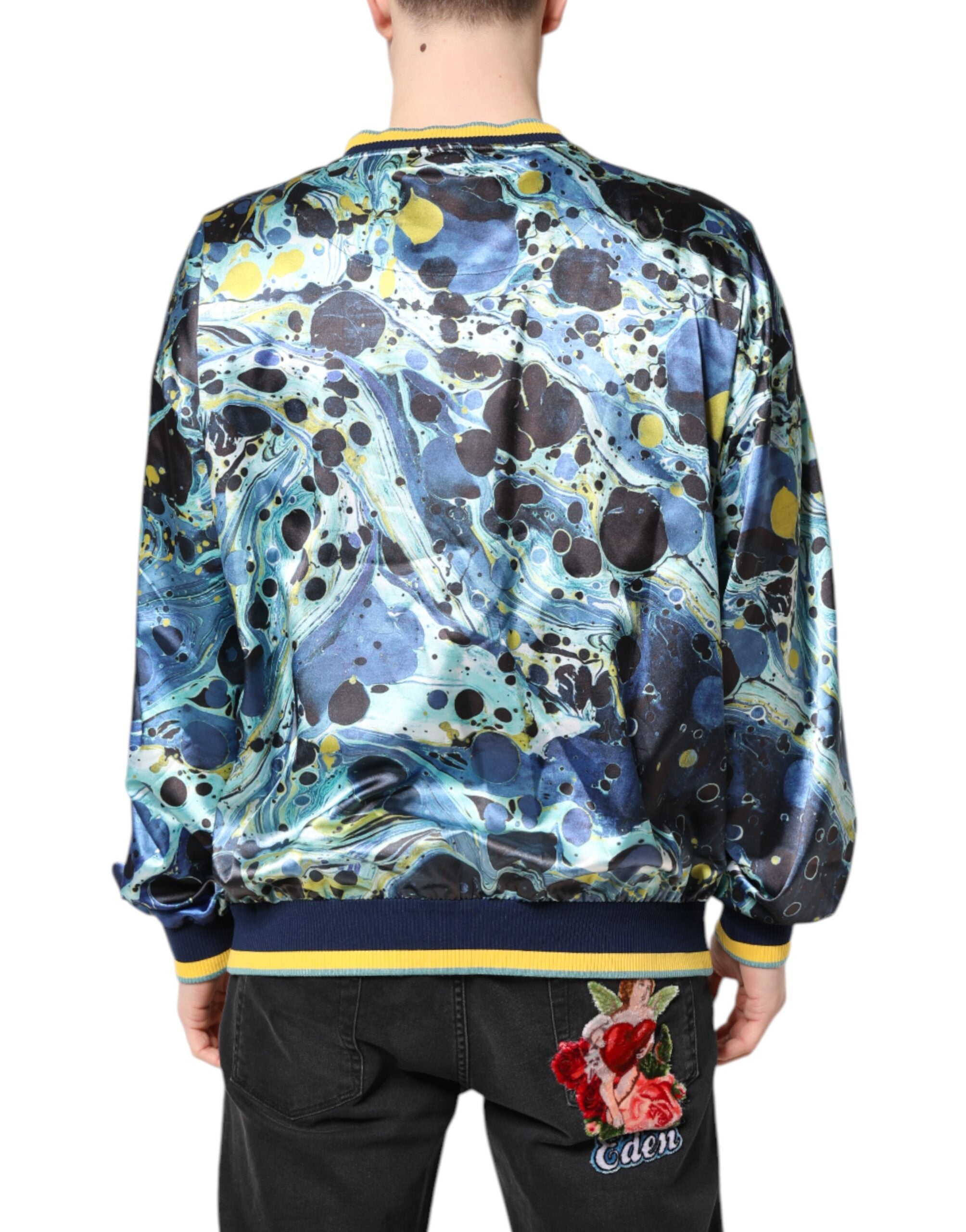 Pulover Dolce & Gabbana cu imprimeu marmorat multicolor pentru bărbați