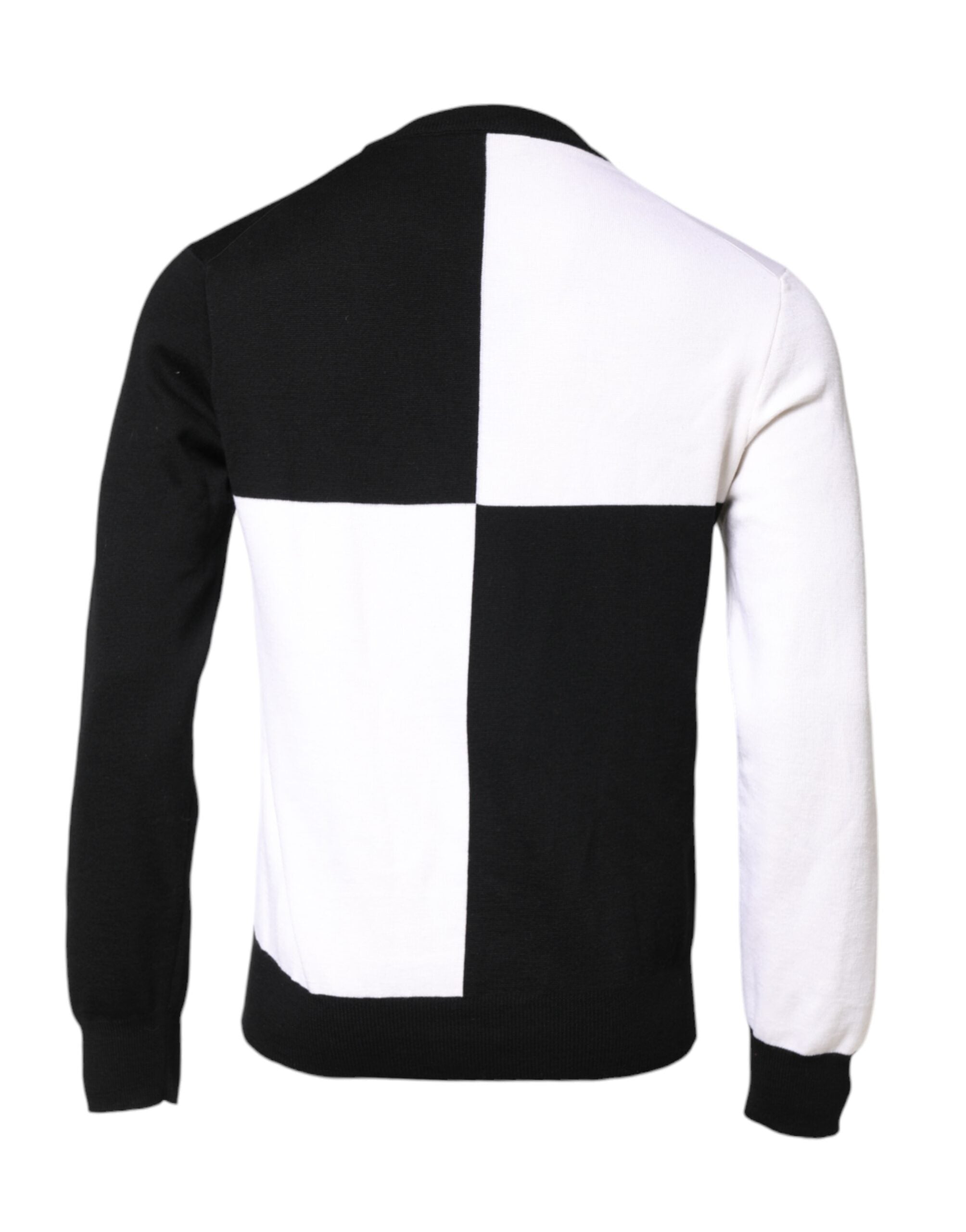 Pulover Dolce & Gabbana cu imprimeu logo alb și negru tricotat
