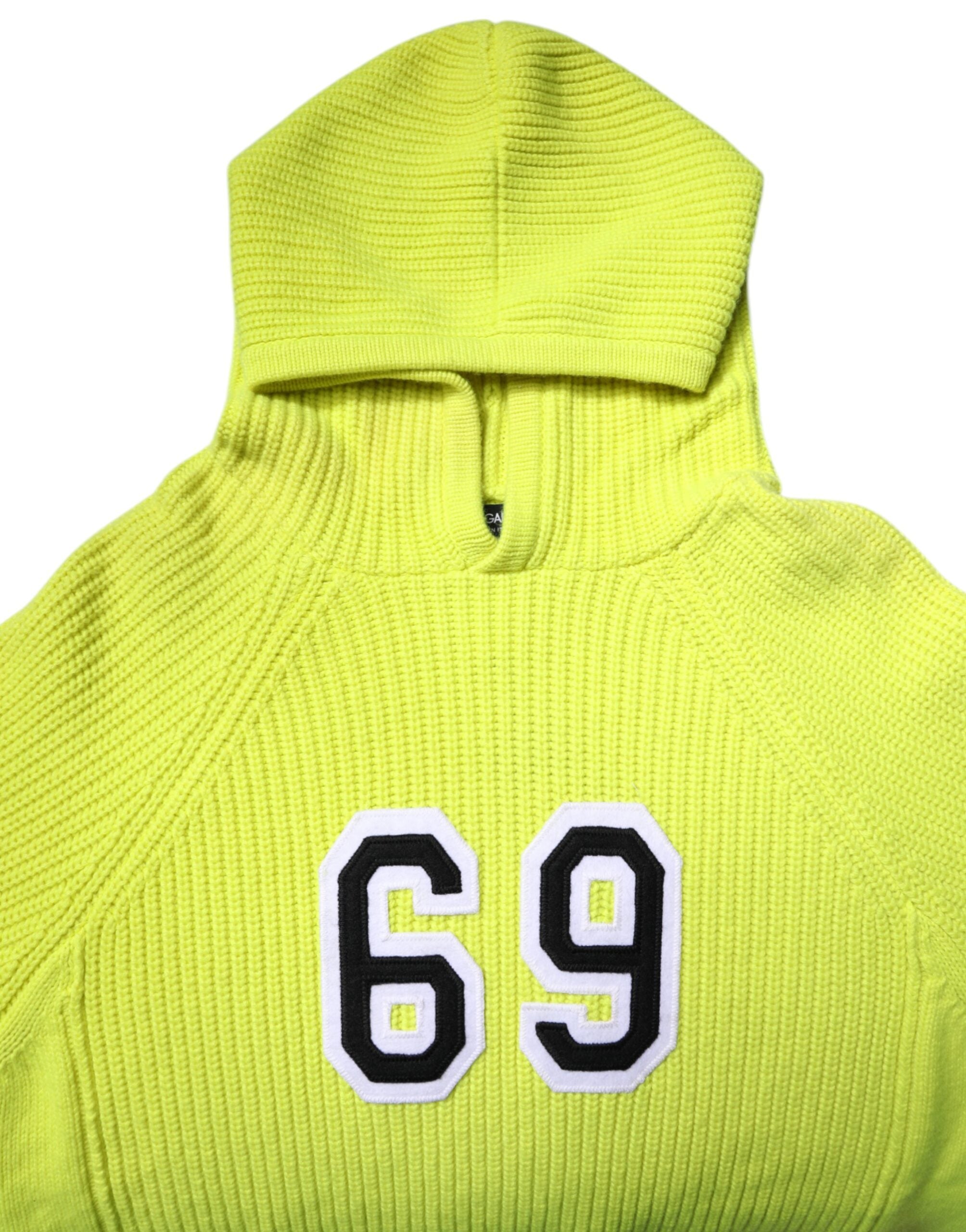 Pulover Dolce & Gabbana Green 69 Knit cu glugă pentru bărbați