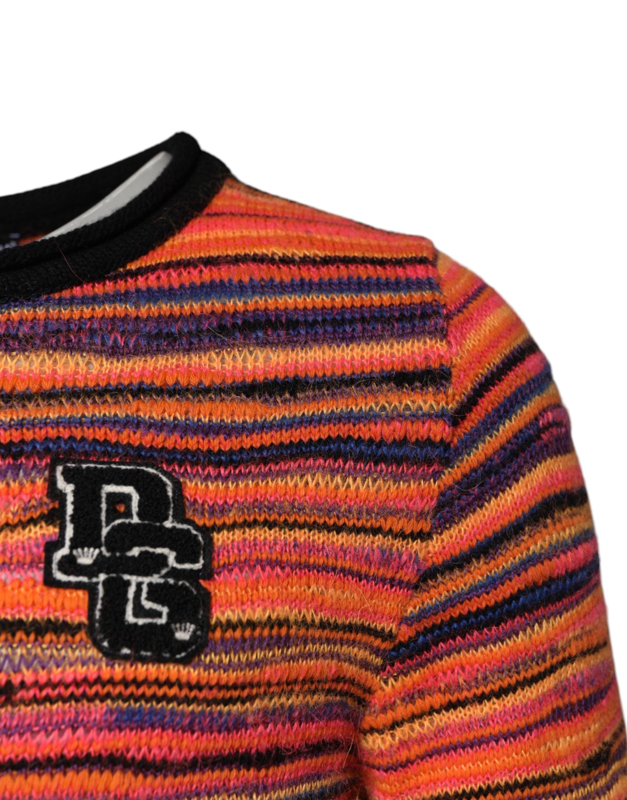 Pulover tricotat cu logo DGLogue multicolor din lână Dolce & Gabbana