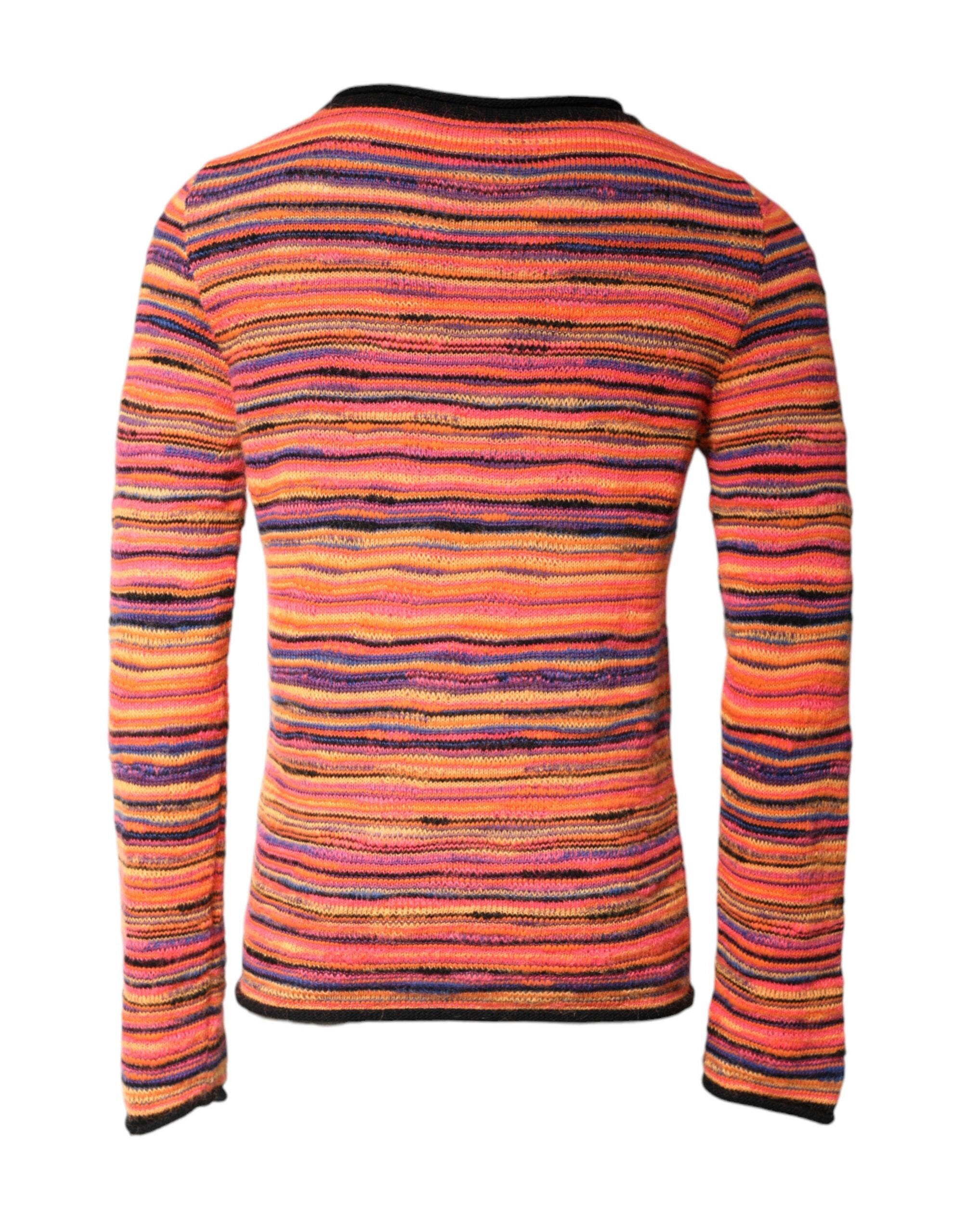 Pulover tricotat cu logo DGLogue multicolor din lână Dolce & Gabbana