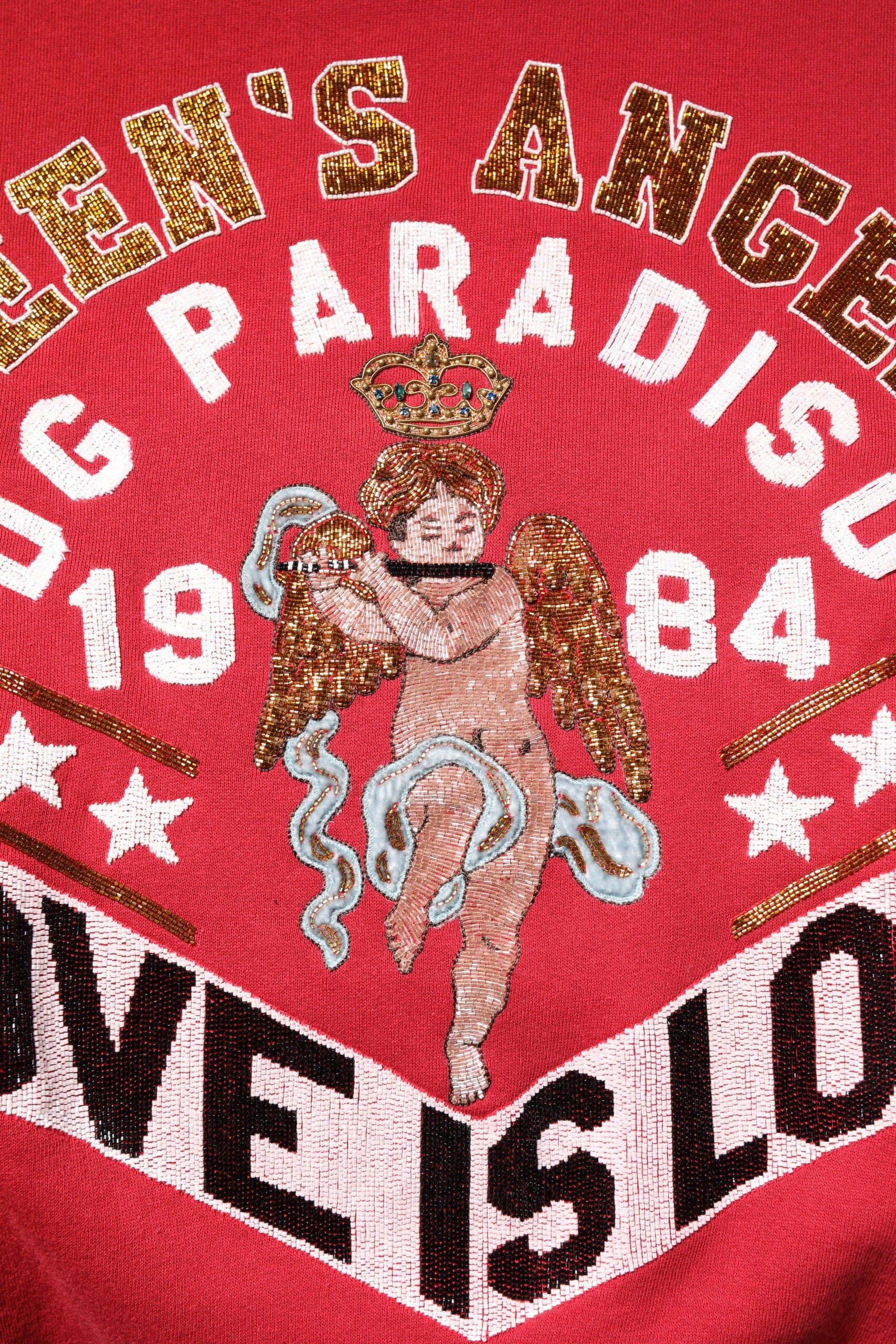 Hanorac tricotat cu paiete roșii Dolce & Gabbana
