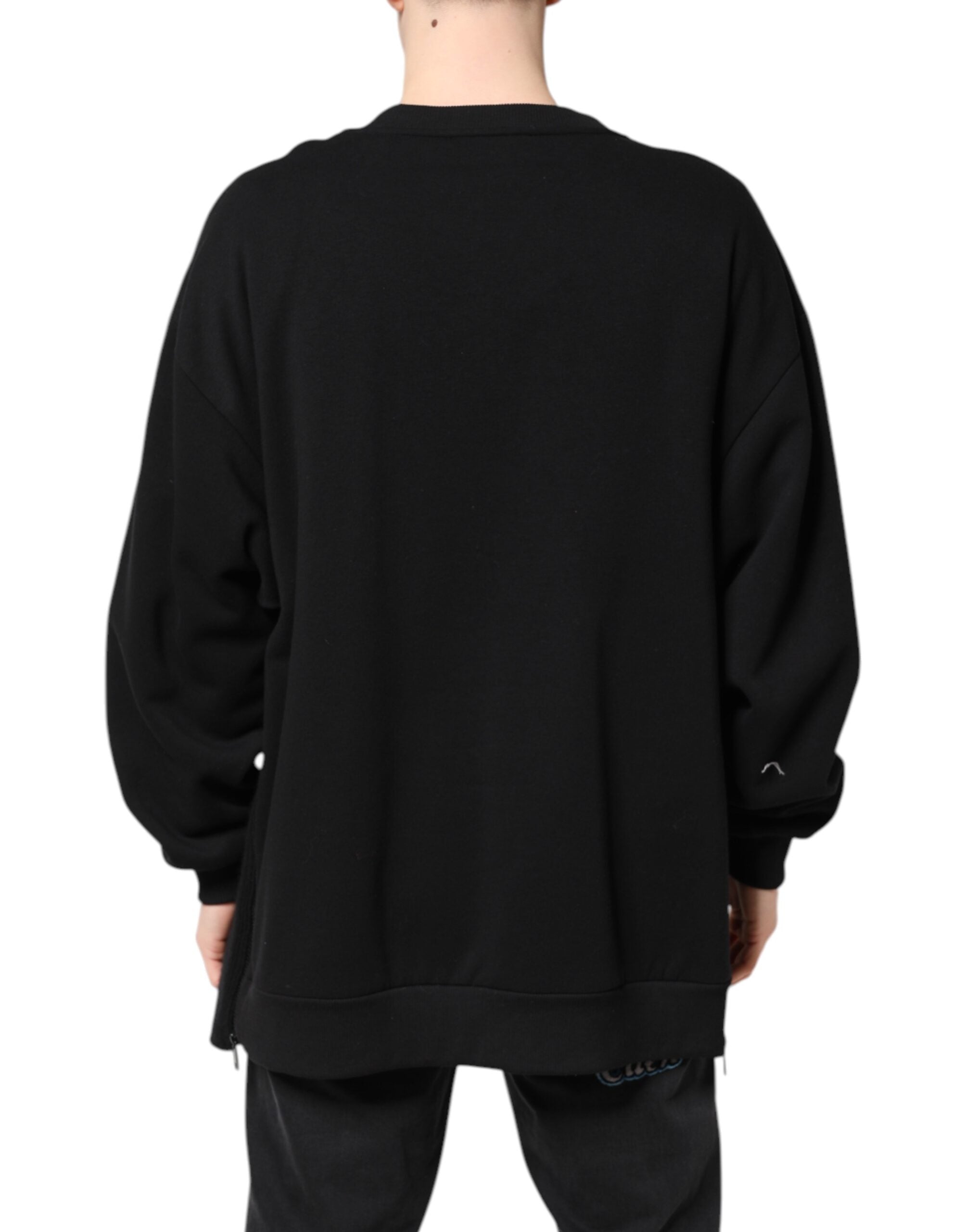Pulover Dolce & Gabbana Negru din Bumbac cu Logo pentru Bărbați