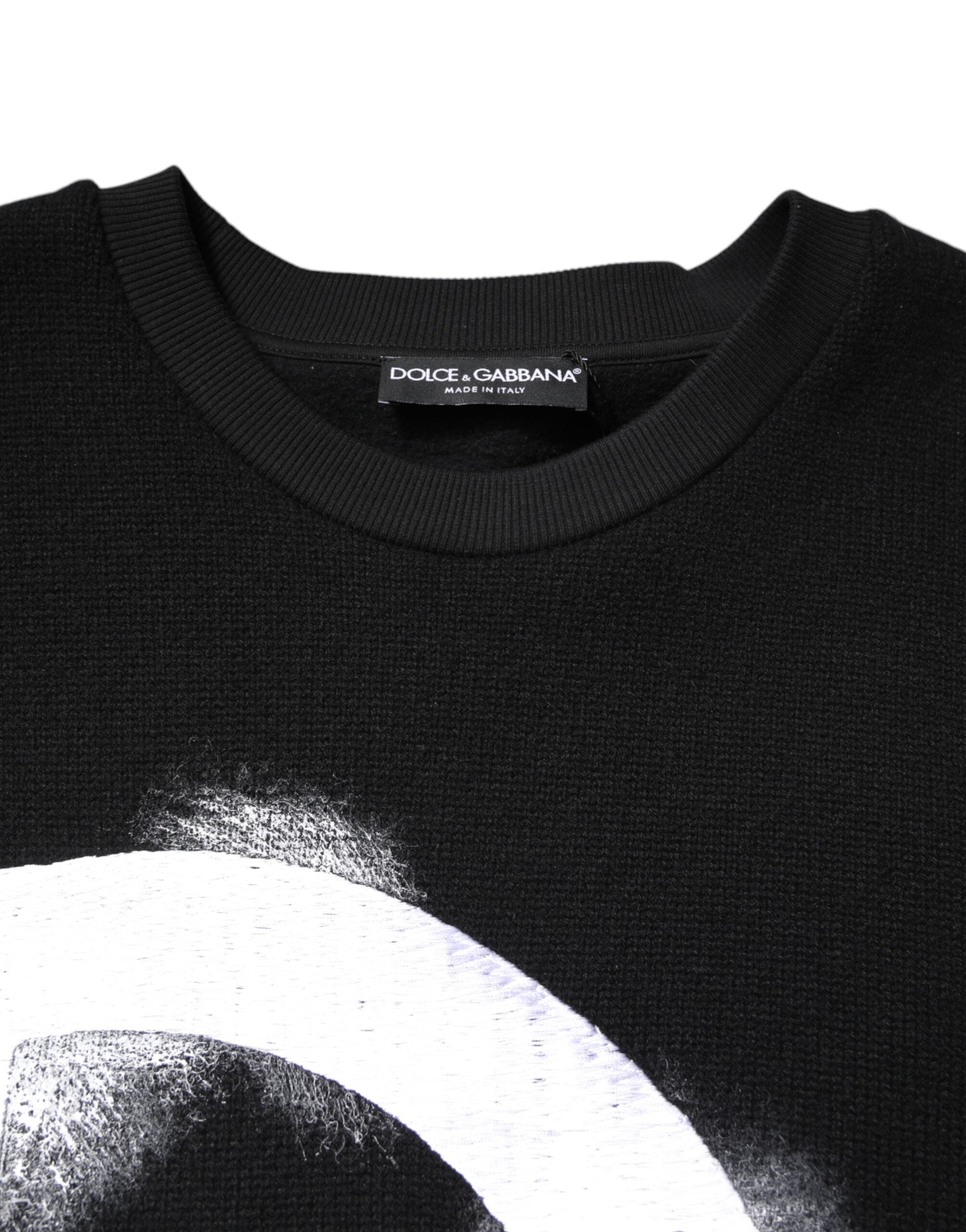 Pulover Dolce & Gabbana Negru din Bumbac cu Logo pentru Bărbați