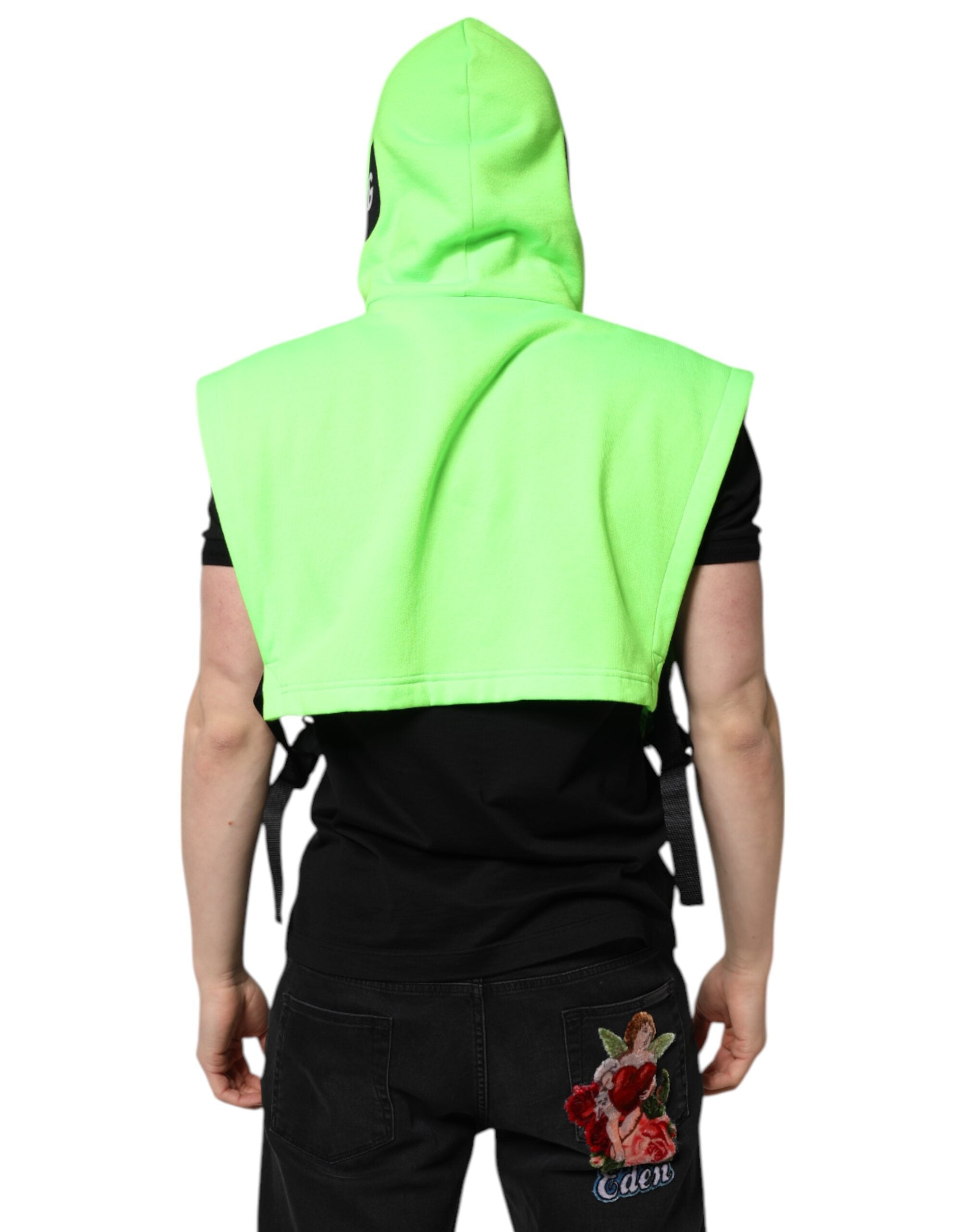 Pulover sport cu glugă din poliester verde Dolce & Gabbana