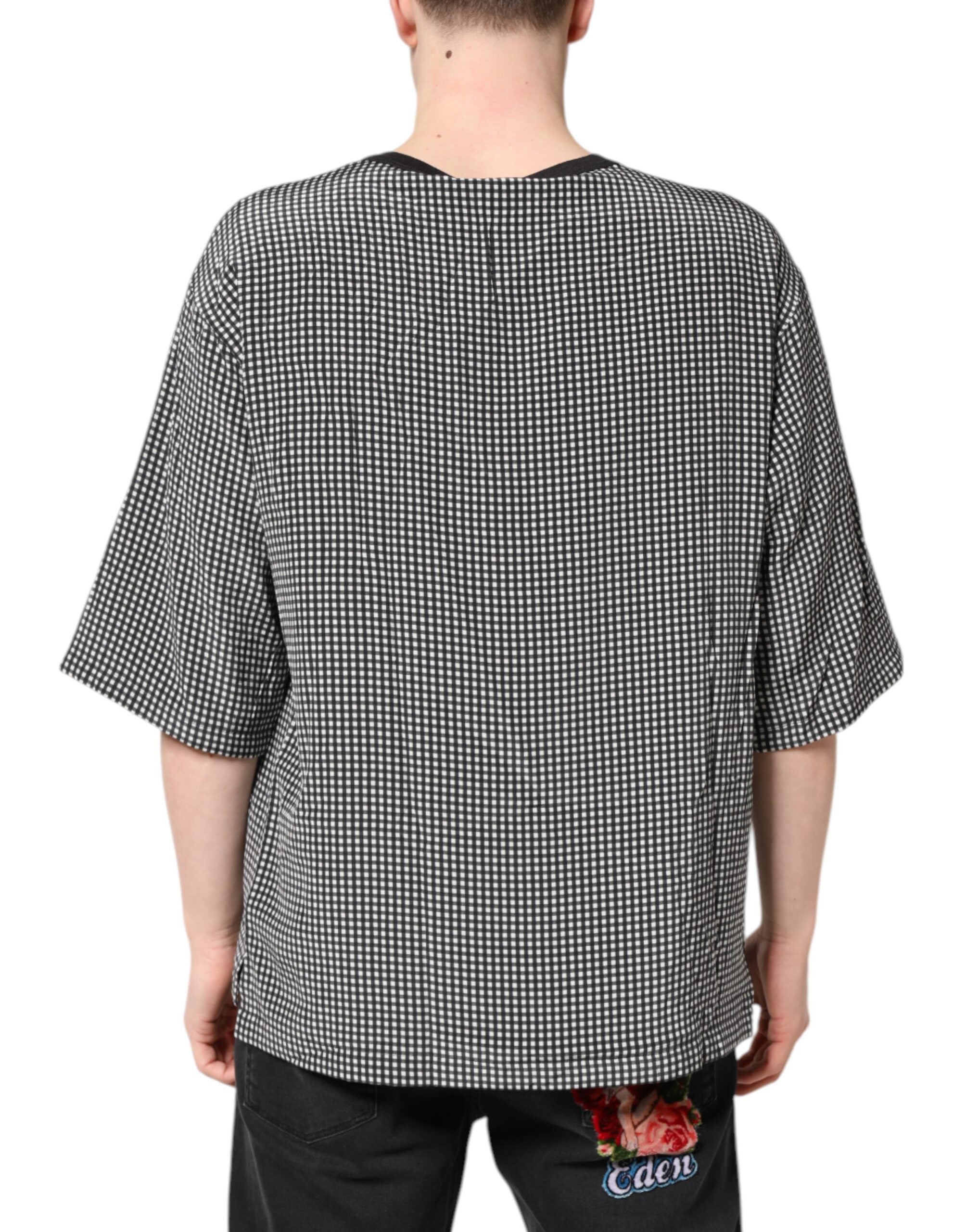 Tricou Dolce & Gabbana negru cu mânecă scurtă și imprimeu grafic