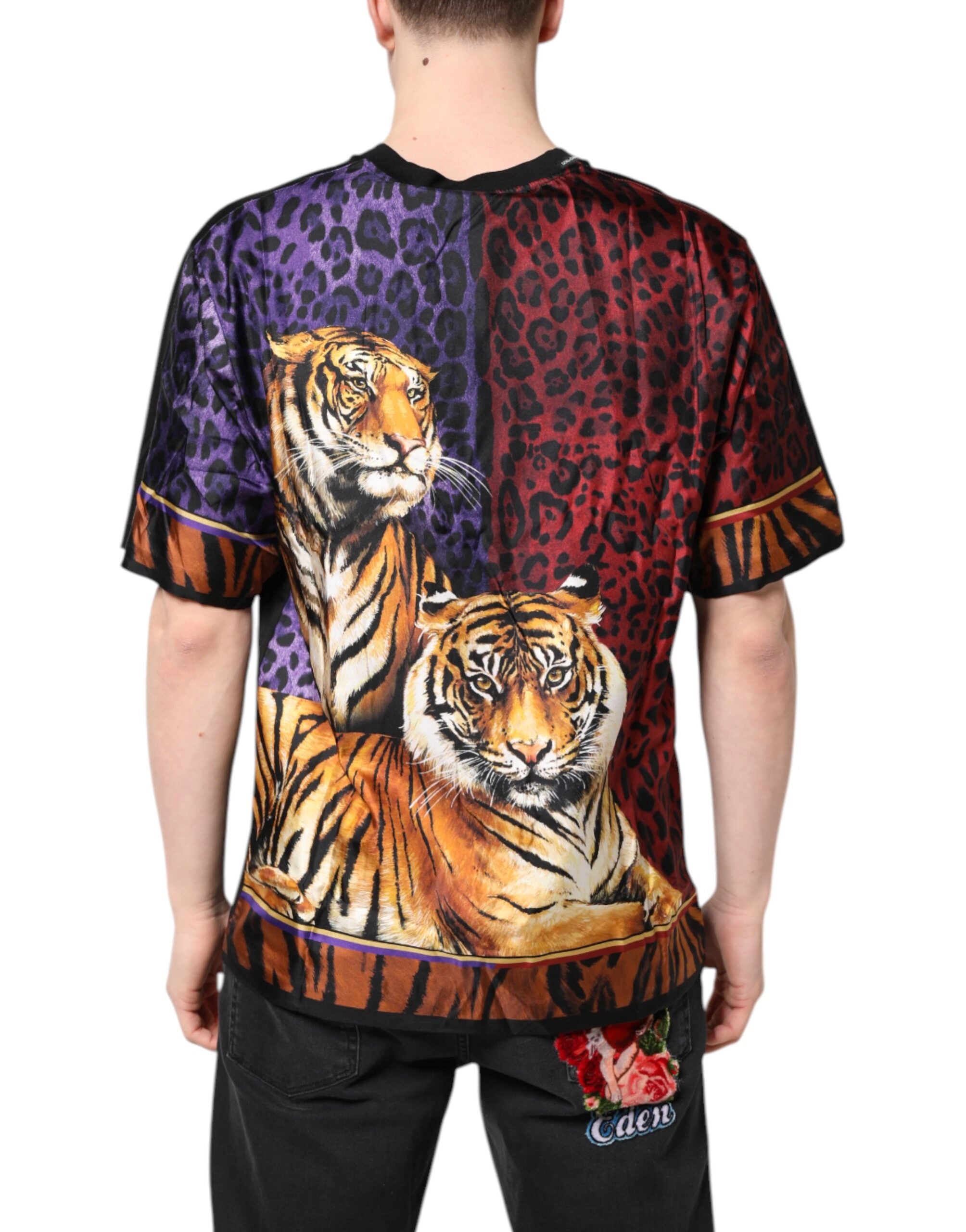 Tricou Dolce & Gabbana cu mânecă scurtă și imprimeu grafic negru la spate